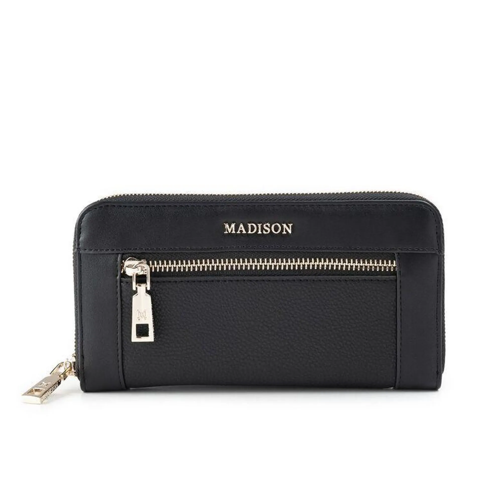 Madison Women's Abigail Ziparound Clutch Wallet Black