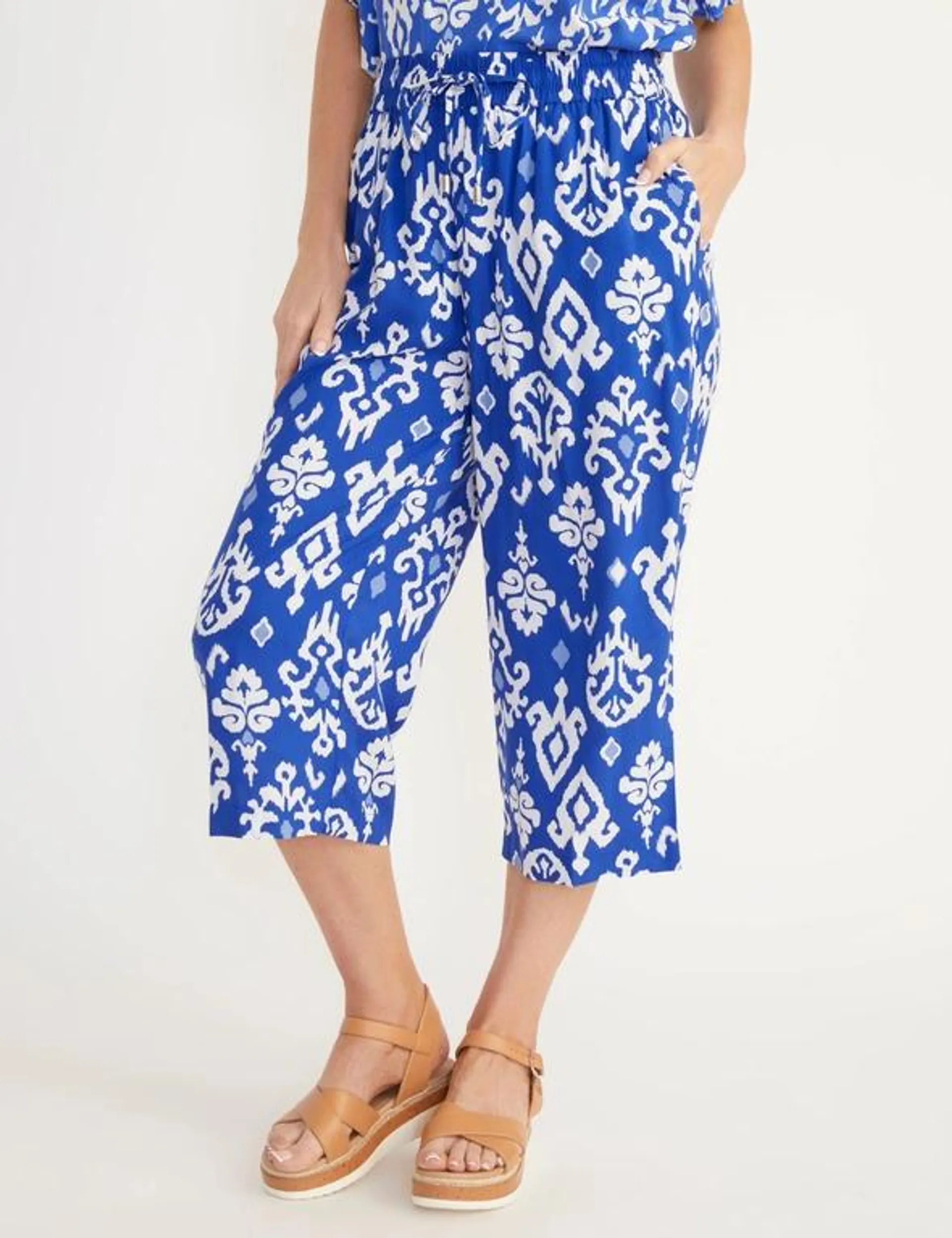 Millers Crop Length Wide Leg Drawcord Rayon Pant