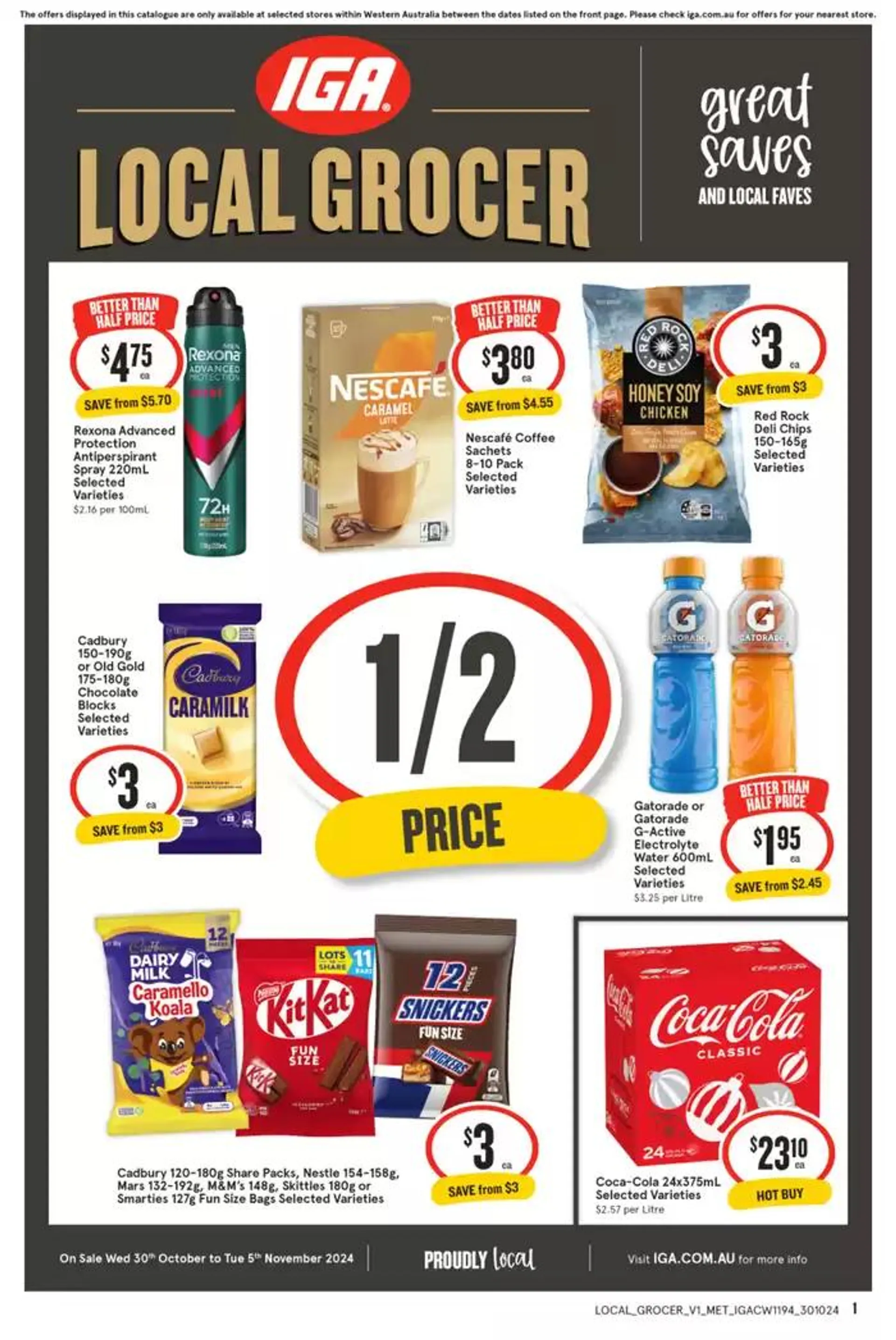 IGA 30/10 - Catalogue valid from 30 October to 5 November 2024 - page 1