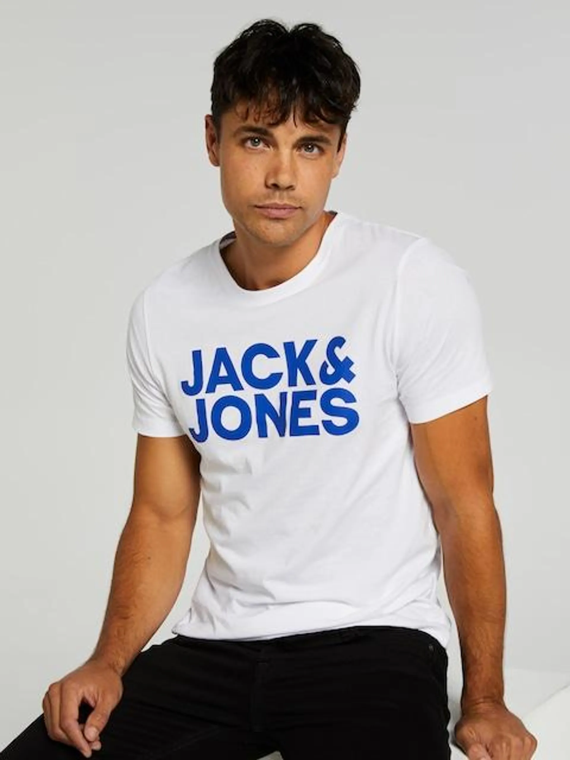 JACK AND JONES Logo Tee In White