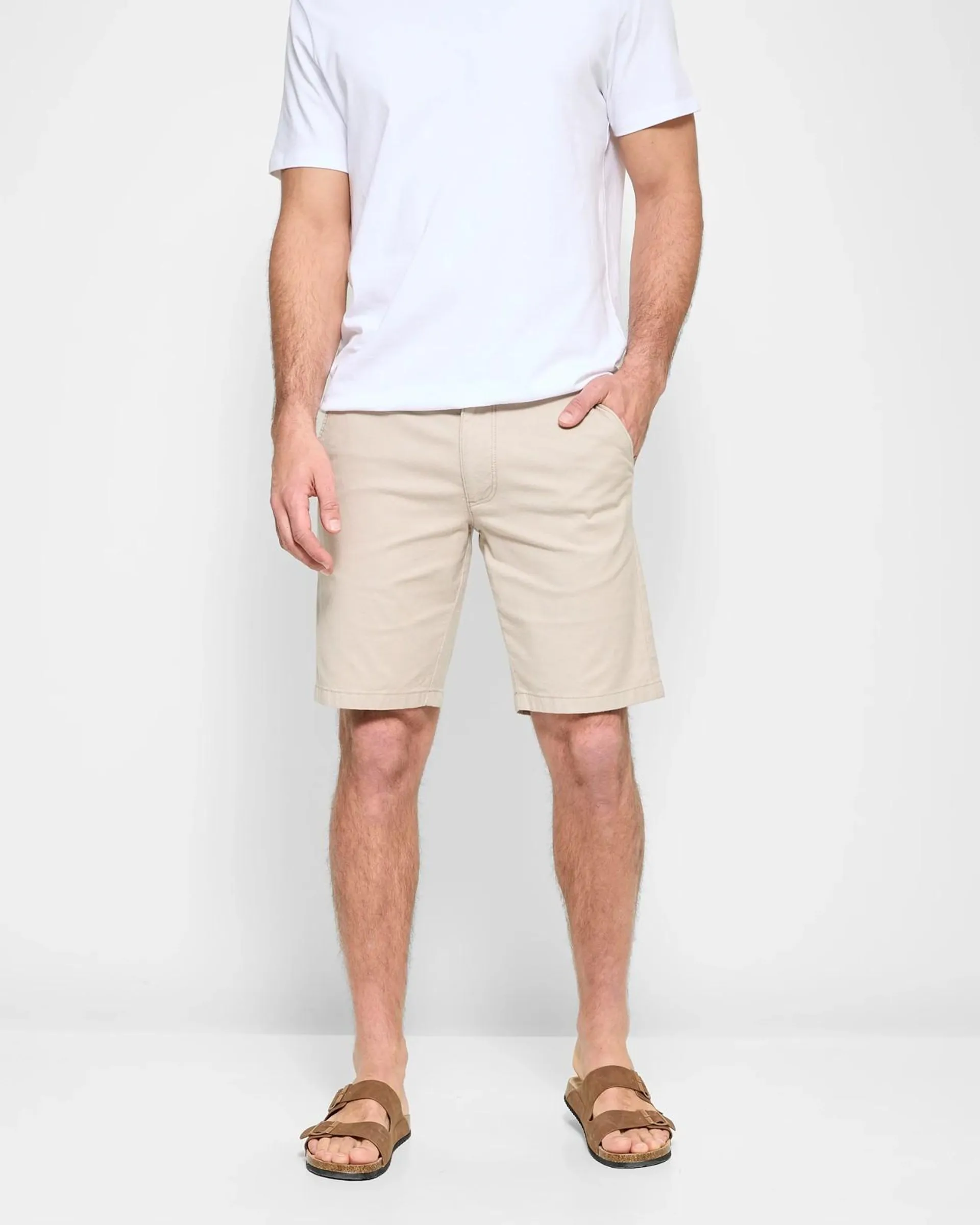 Regular Stretch Chino Shorts - Light Stone