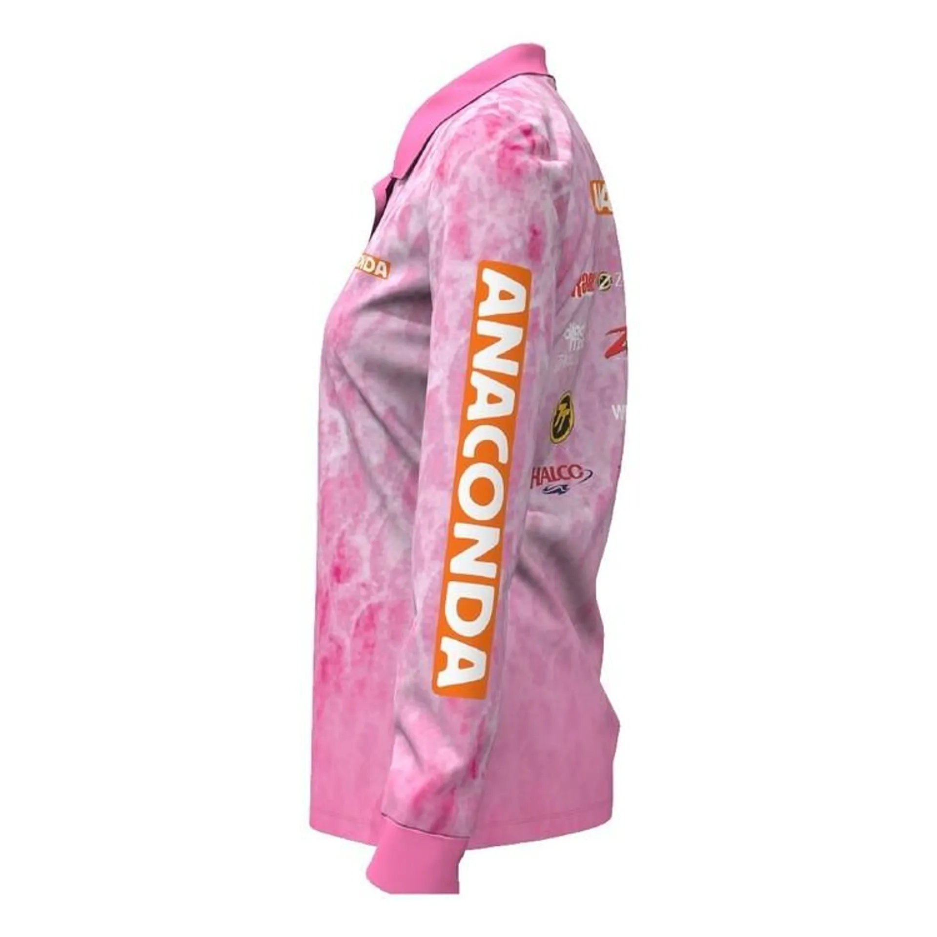 Team Anaconda Polo Fishing Shirt Womens Pink 12