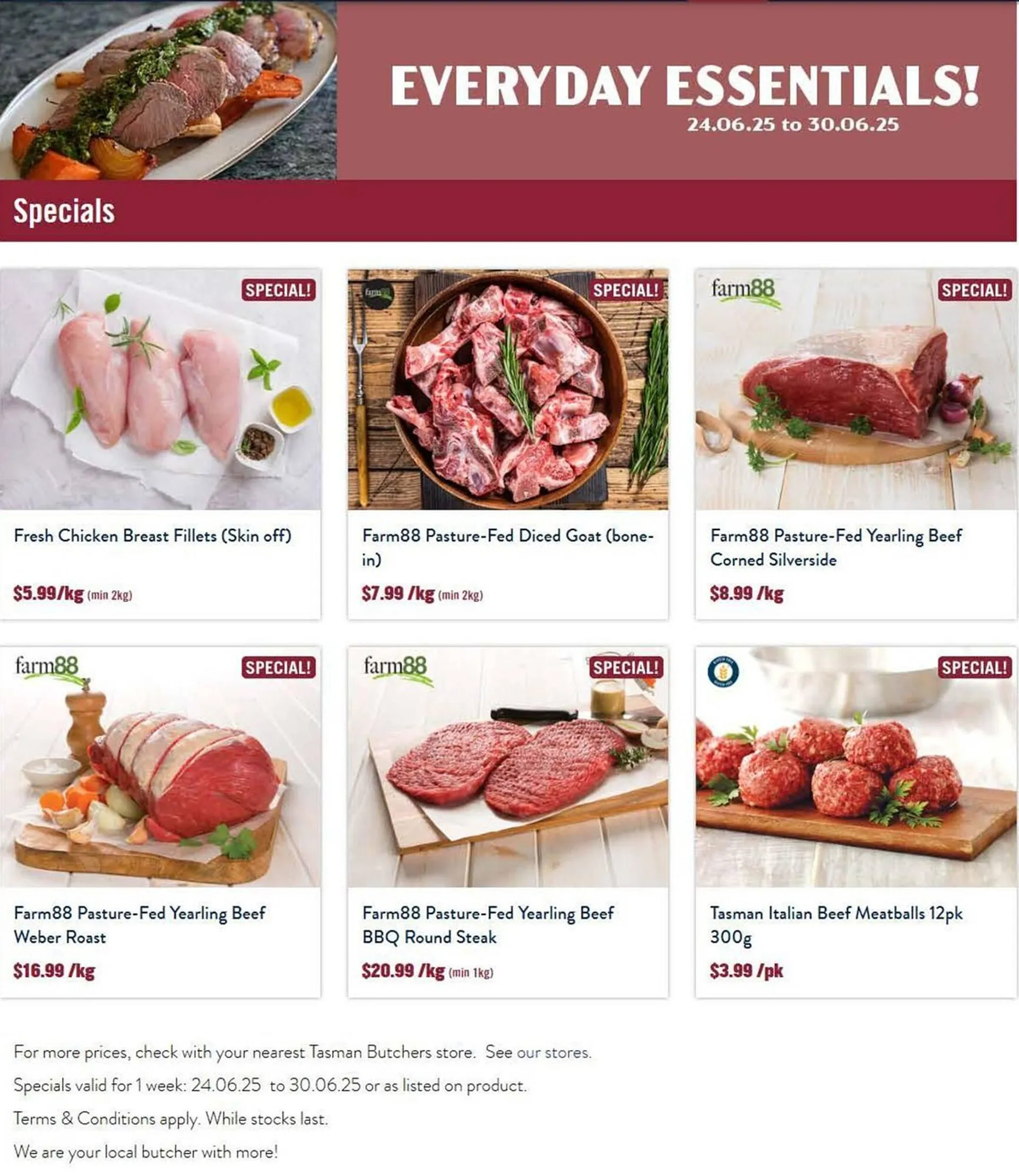 Tasman Butchers catalogue - Catalogue valid from 24 June to 30 June 2025 - page 1