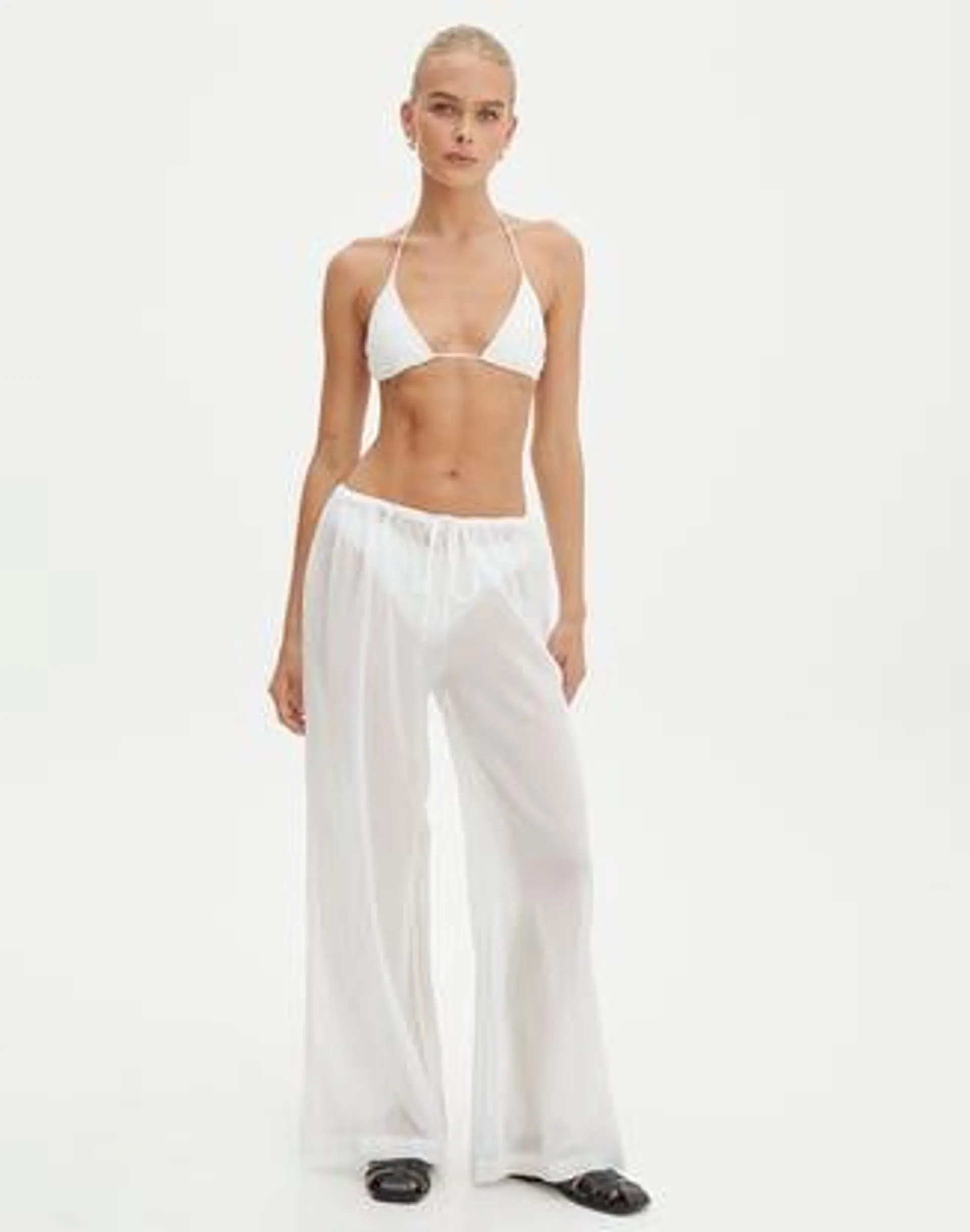 Sheer Wide Leg Pant