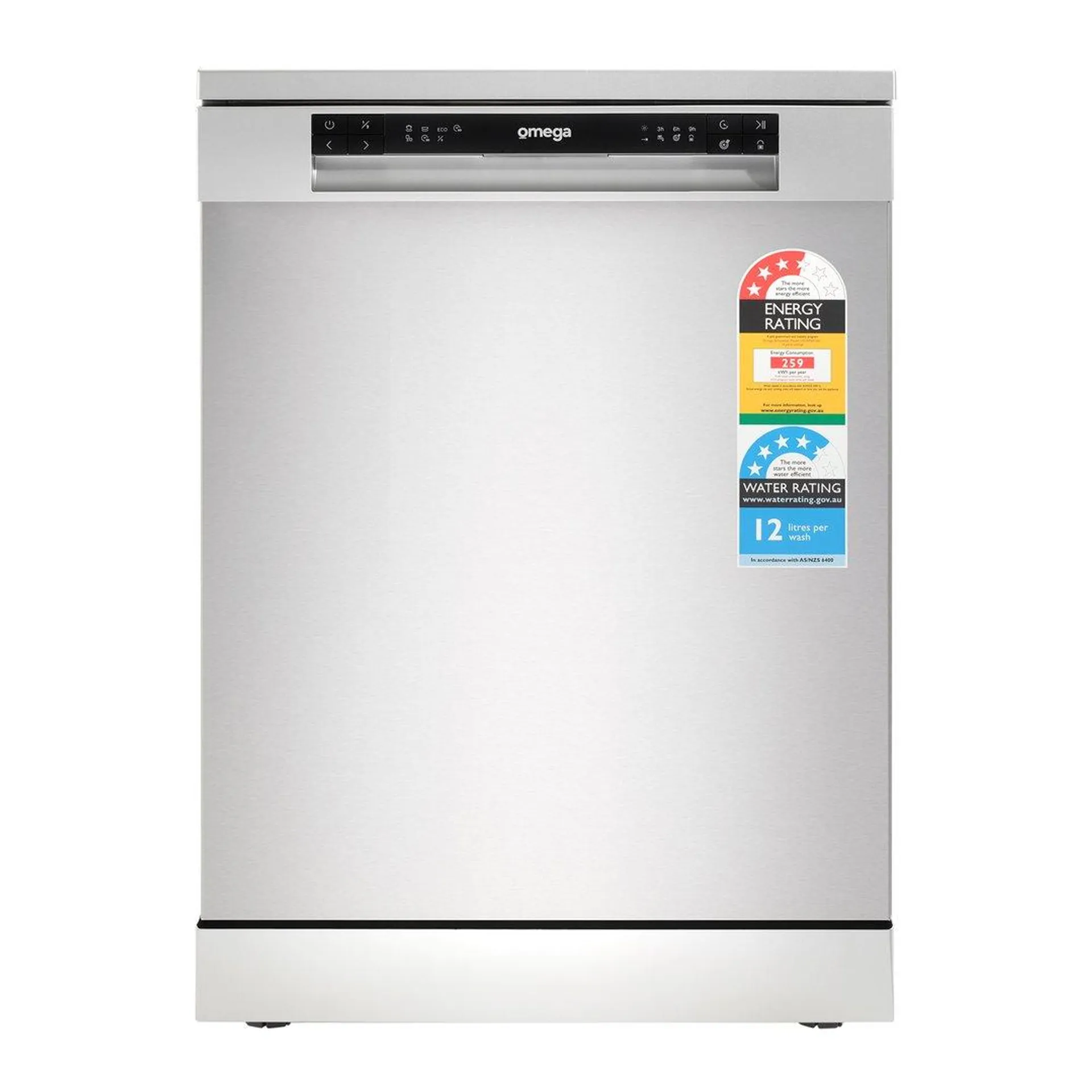 Omega 60cm Freestanding Dishwasher Stainless Steel. ODWF6014X