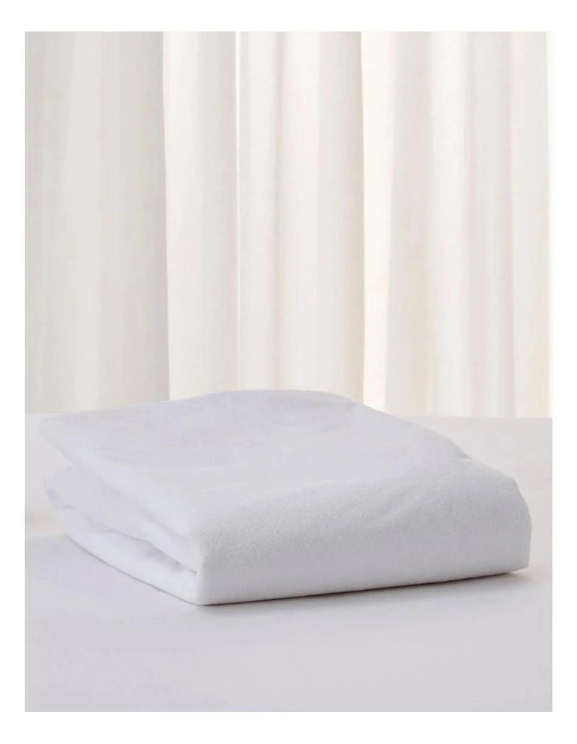 Foundation Cotton Terry Mattress Protector in White