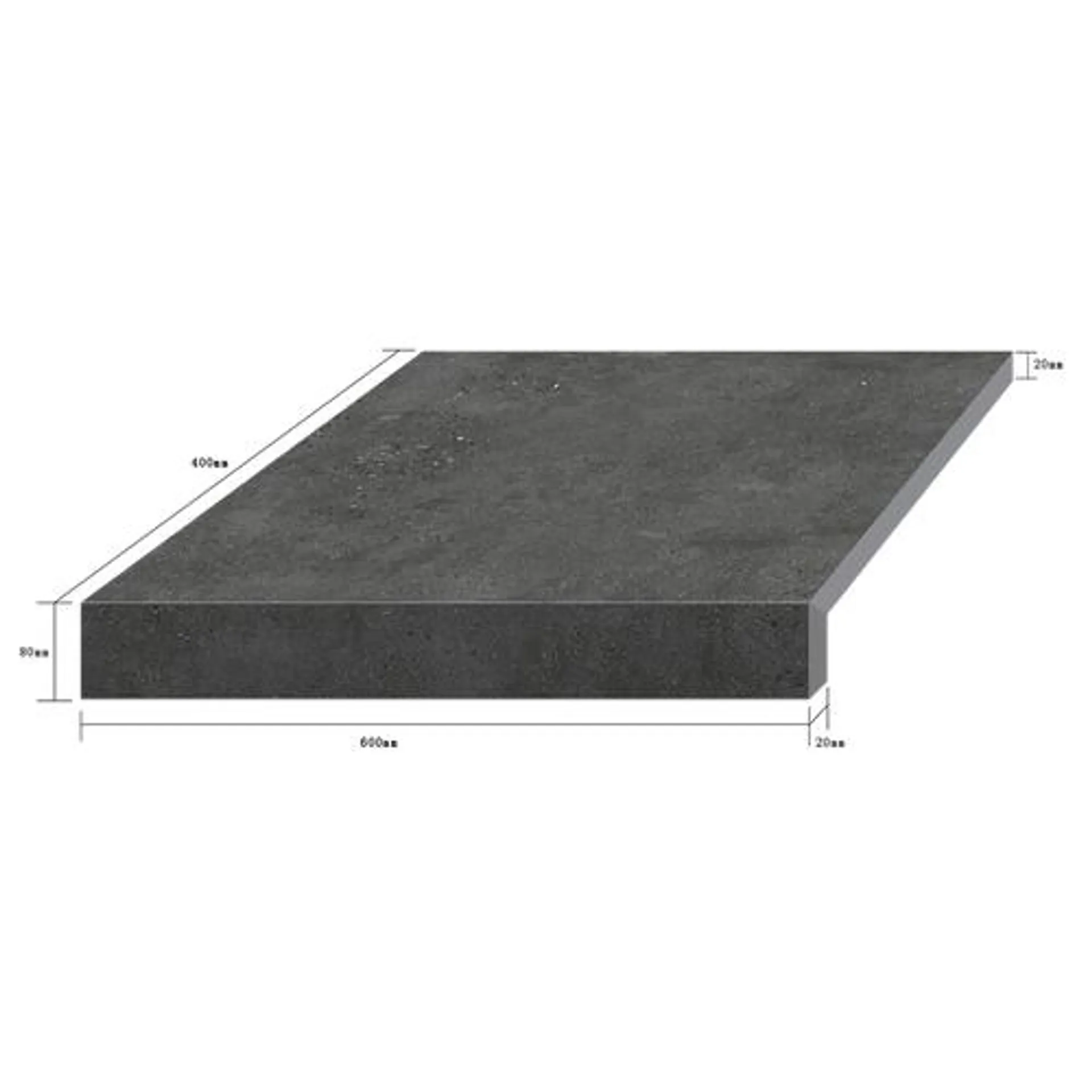 Rome Graphite Textured L Coping 80mm Drop (Pkt of 2)