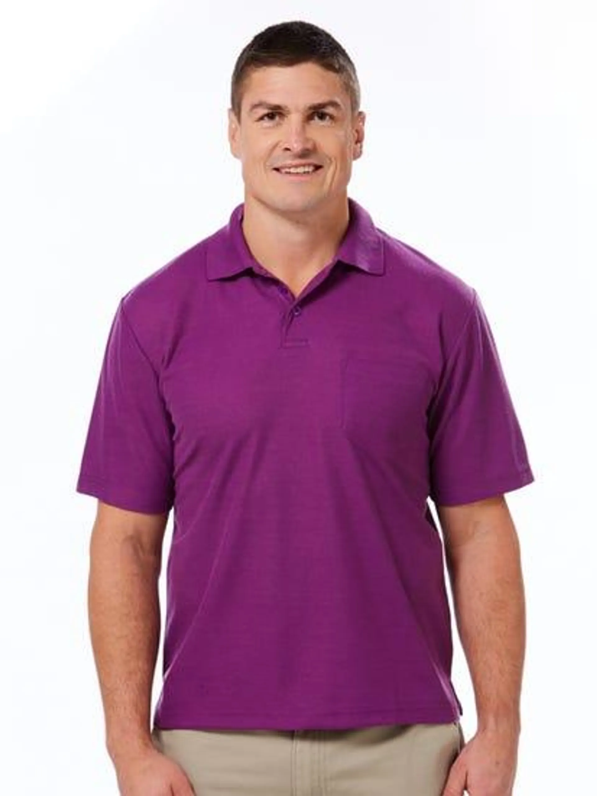 Lowes Basic Plain Fuschia Polo Top With Pocket