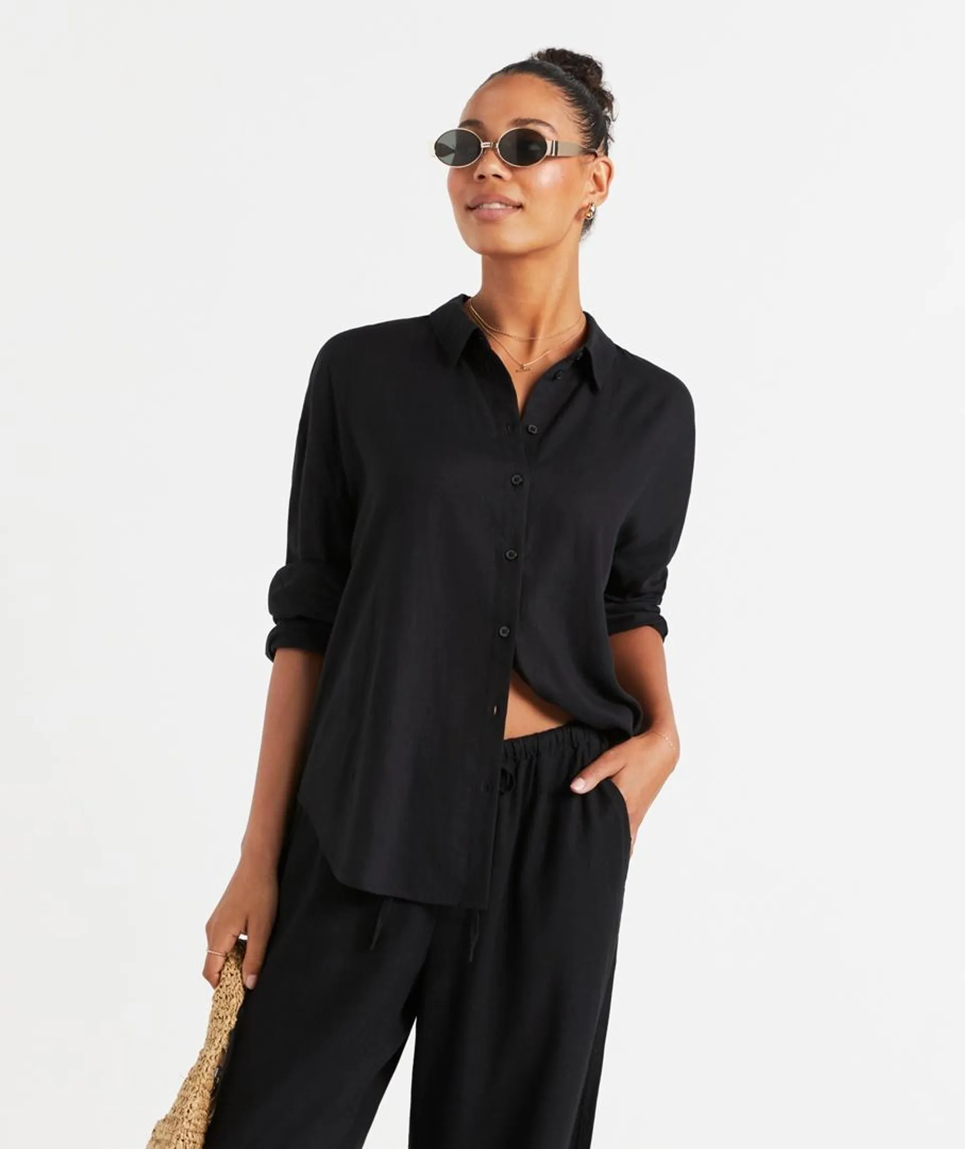 THE LINEN BLEND OVERSIZED SHIRT