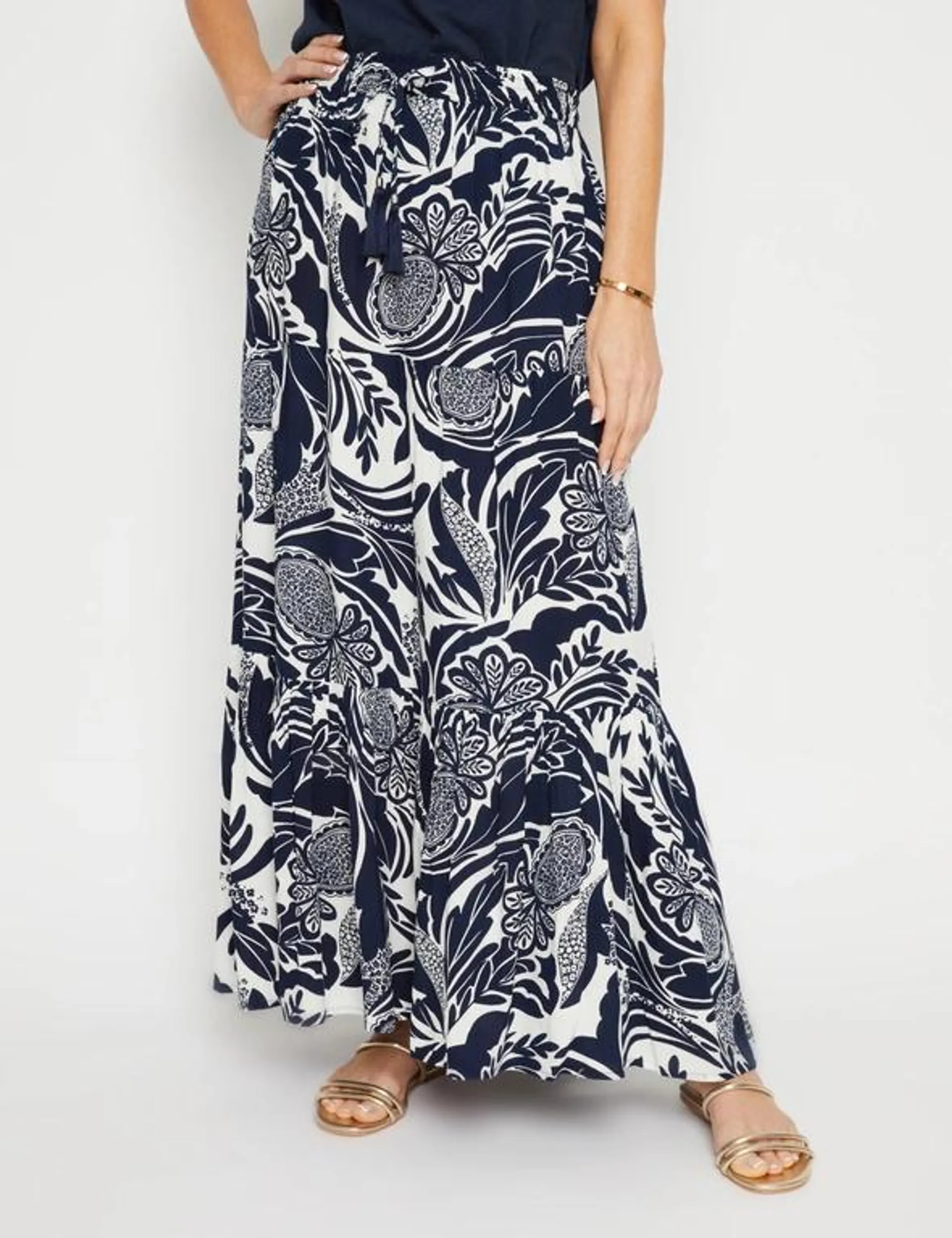 Millers Tiered Rayon Maxi Skirt