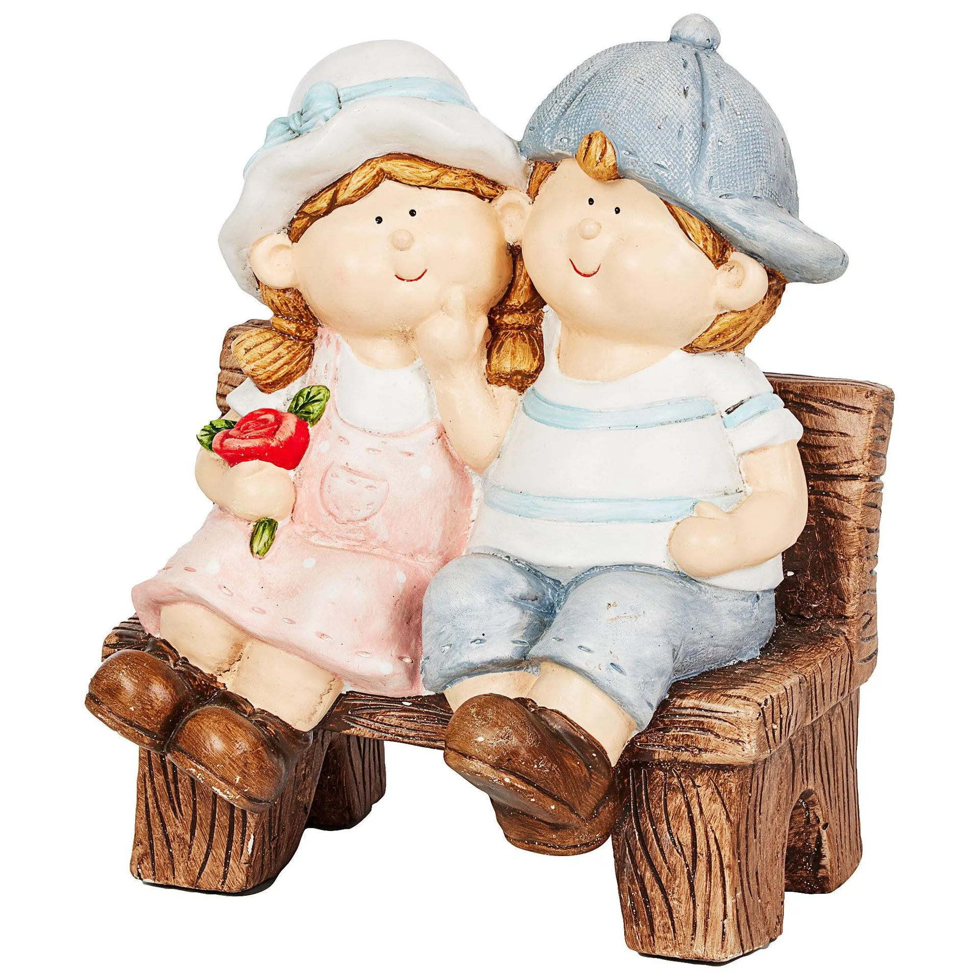 Poly/Resin Kissing On Bench Statue