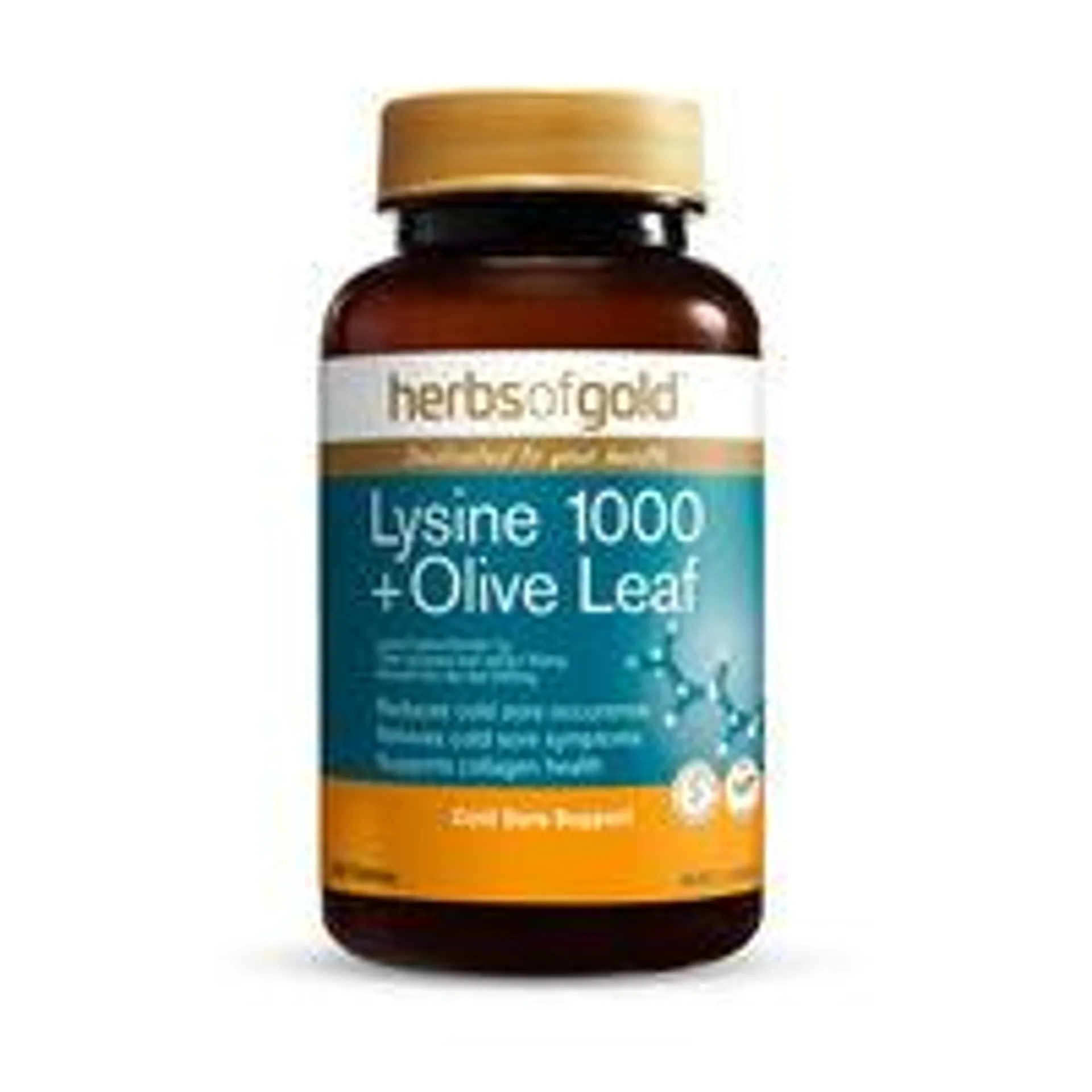 Herbs Of Gold Lysine 1000 + Olive Leaf Tablets 100