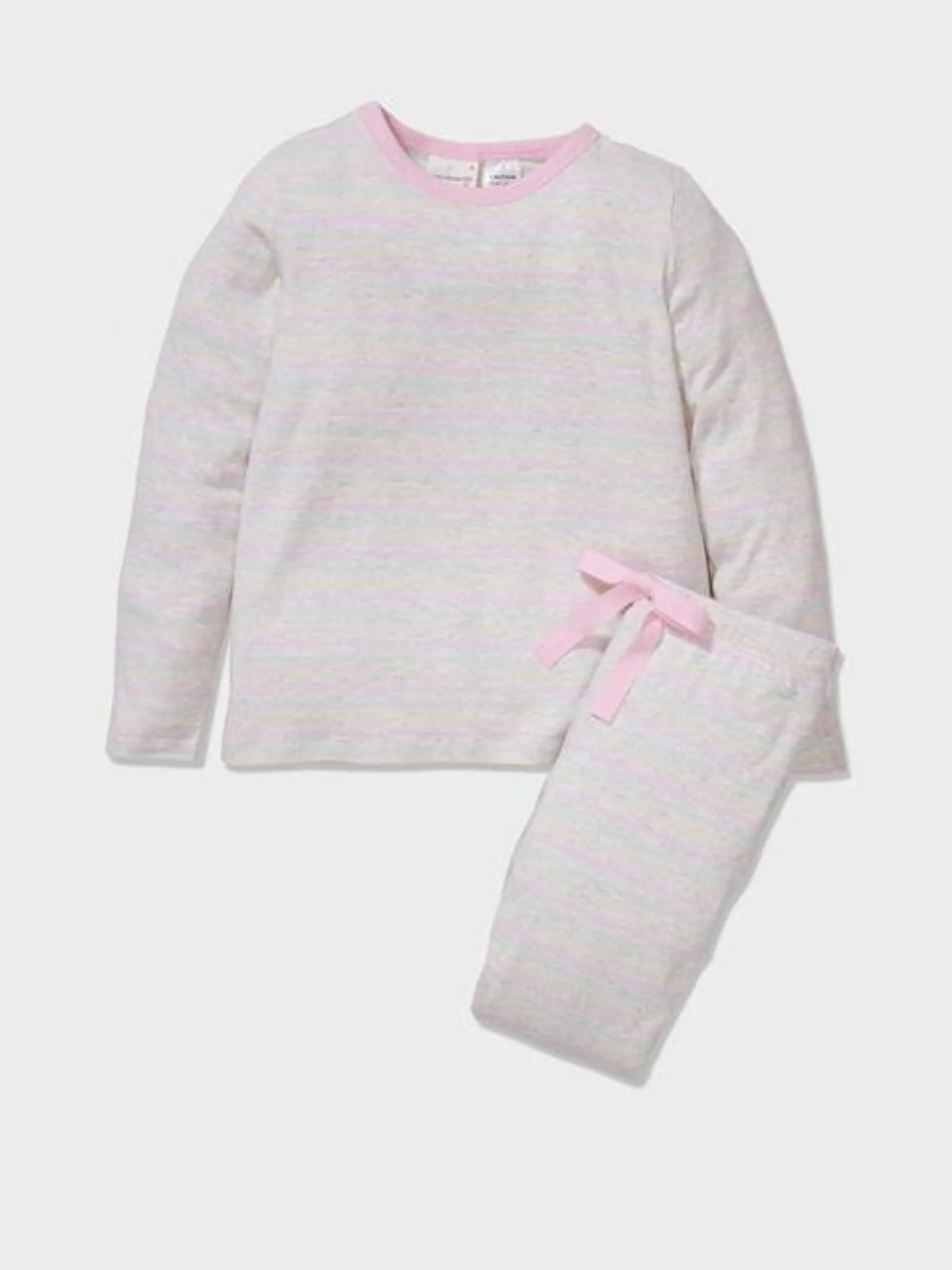 Girls Stripey Long Pj Set