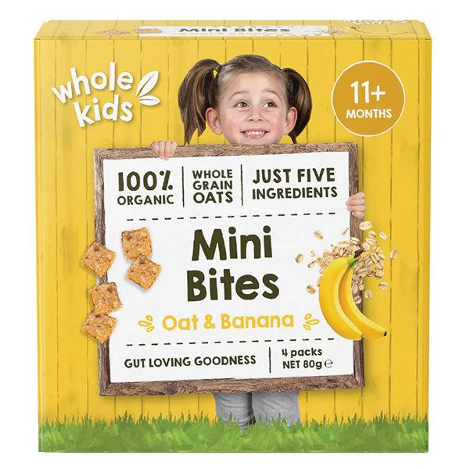 Whole Kids Mini Bites Oat & Banana 4pk