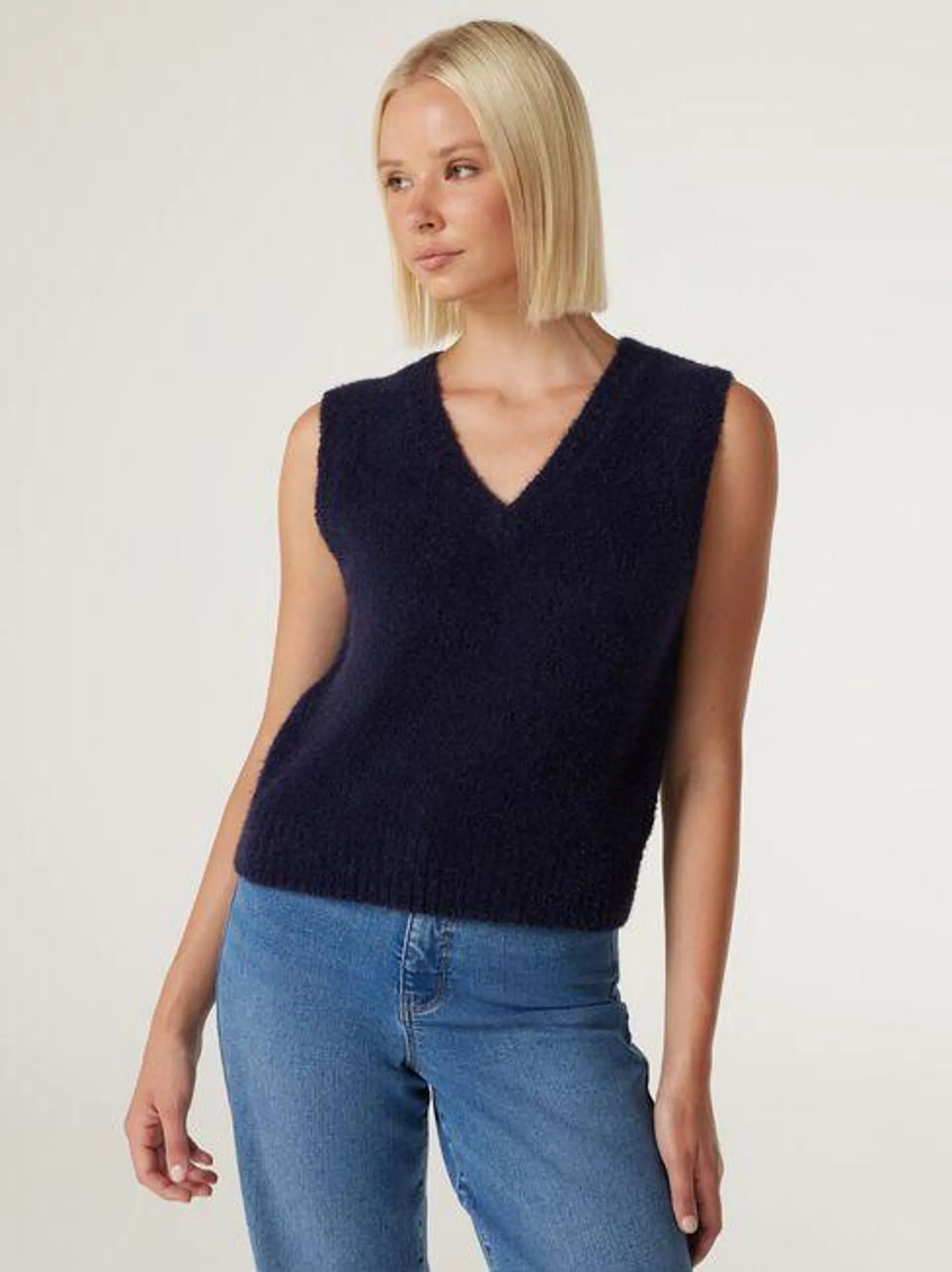 Meg Cropped V-Neck Vest