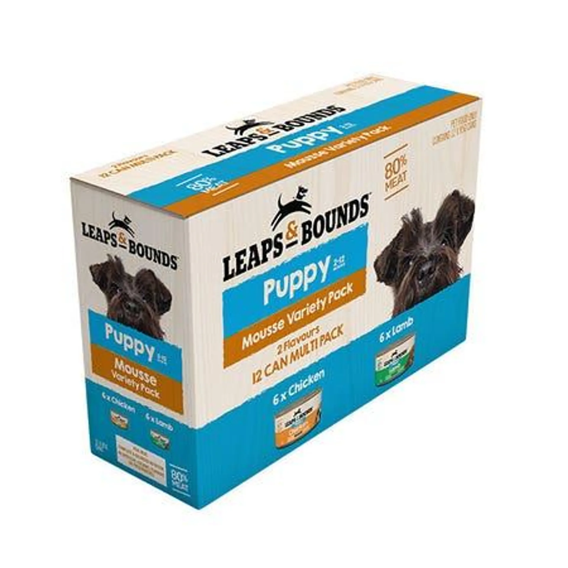 Leaps & Bounds Mousse Variety Pack Puppy Can 85g 12PK