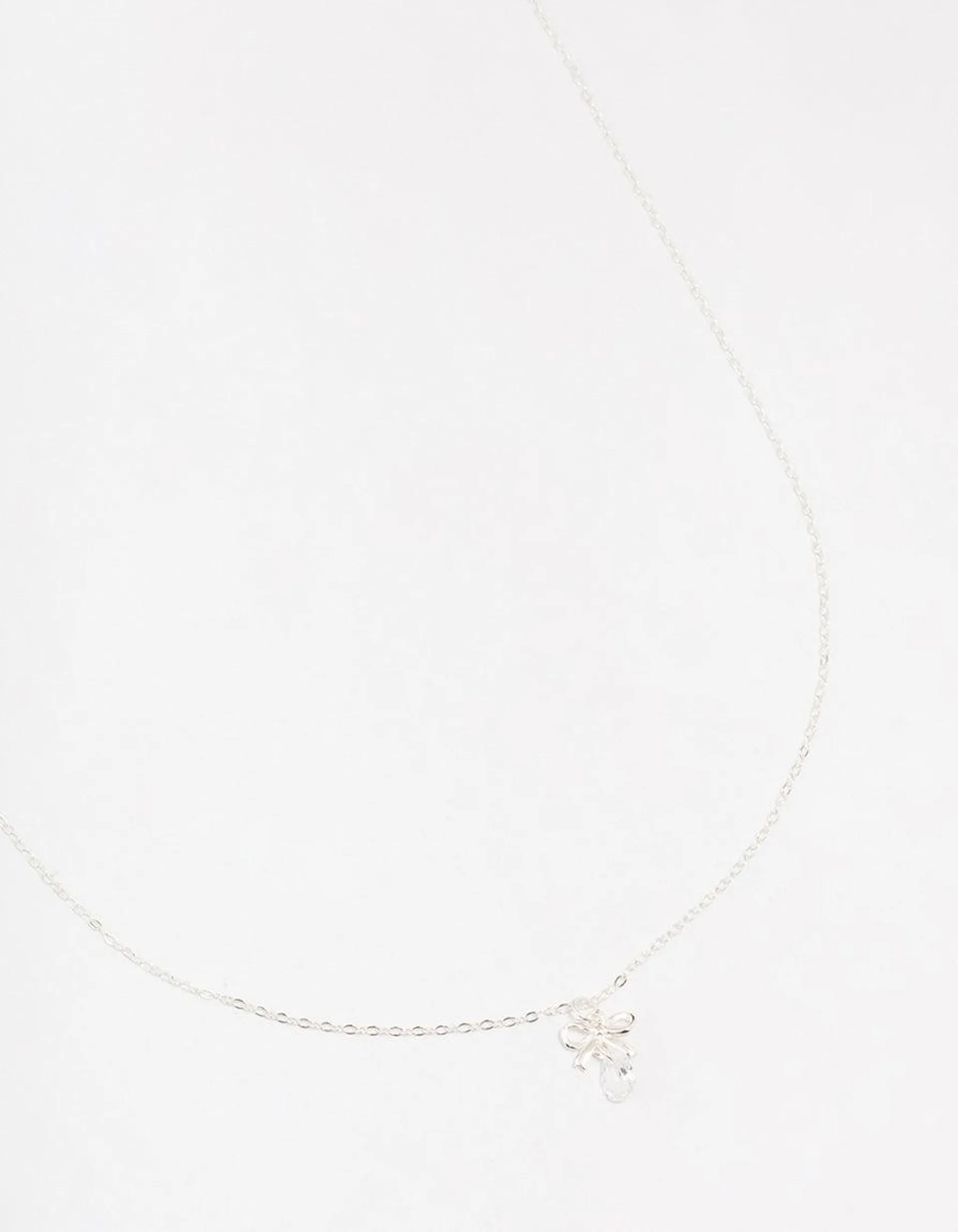 Sterling Silver Bow Pendant Necklace