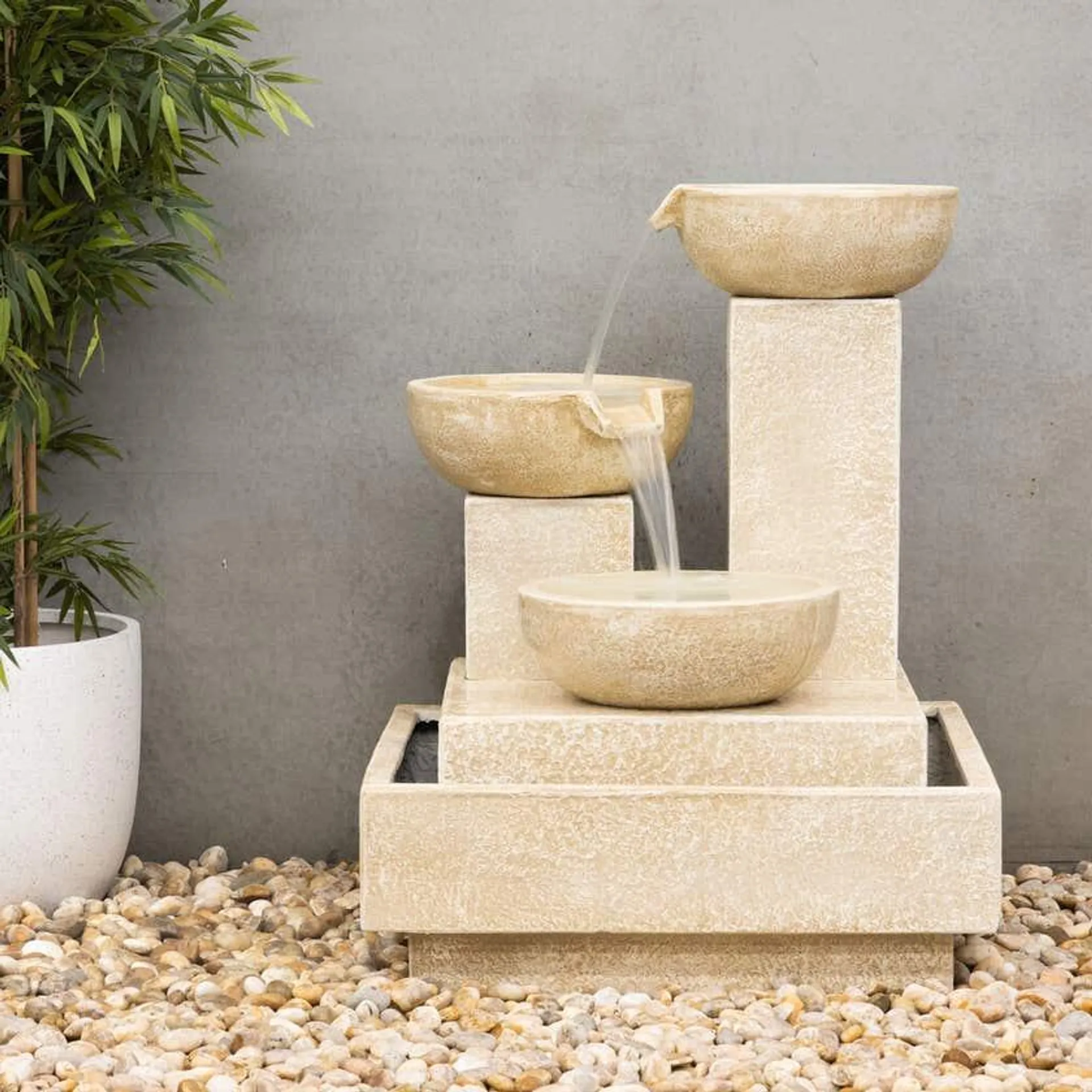 Trio Cascading Fountain Sandstone