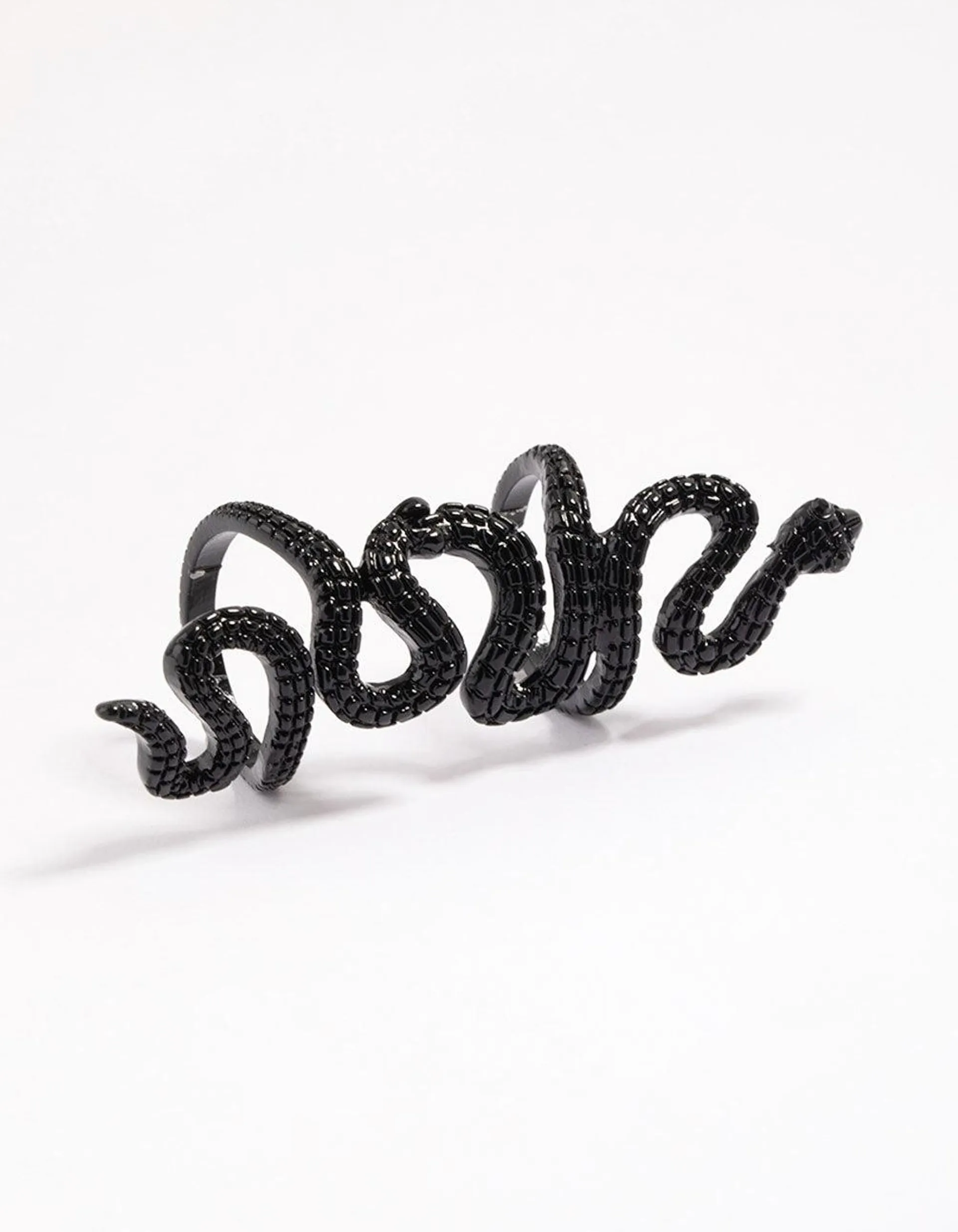 Black Slithering Snake Ring