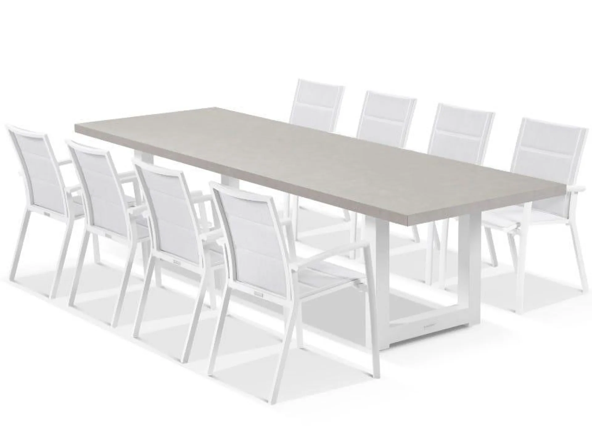 Modena Ceramic Table With Sevilla Padded Chairs 9pc Outdoor Dining Setting