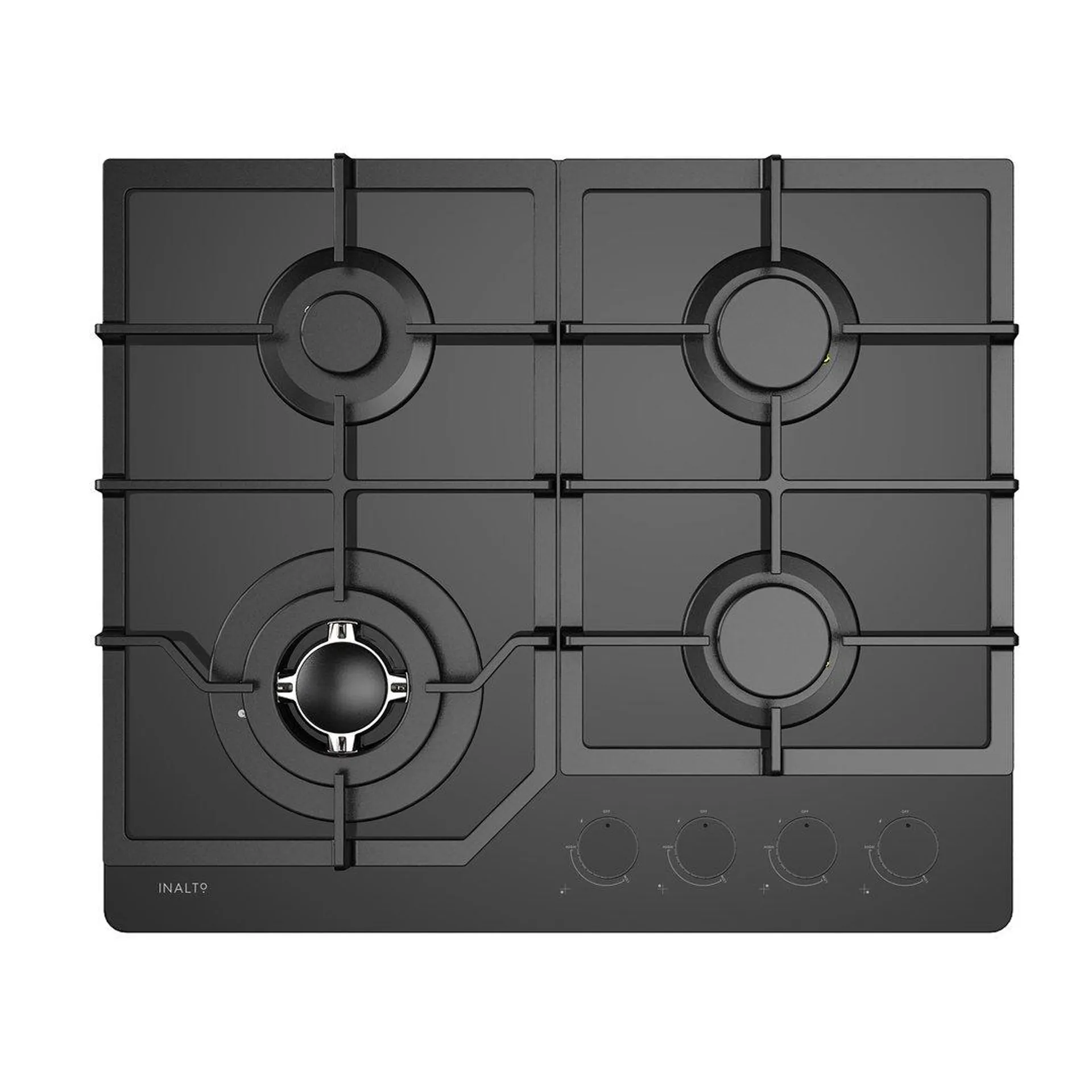 Inalto 60cm Gas on Glass Cooktop with Wok Burner ICGG604W