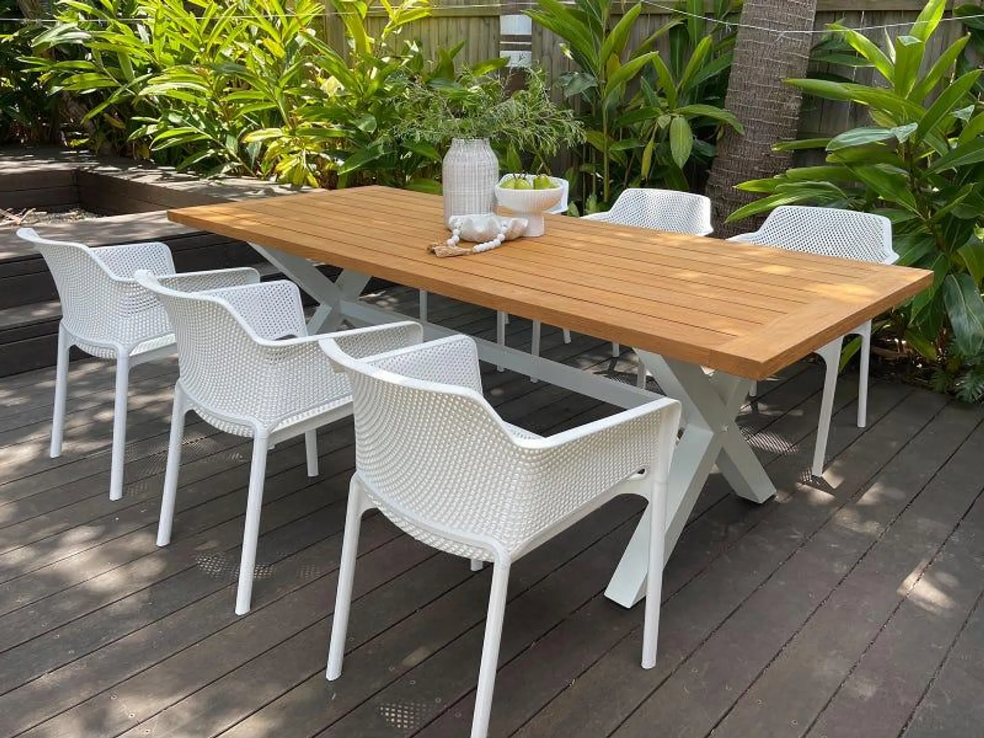 Lyon Table with Bailey Chairs 7pc Outdoor Dining Setting