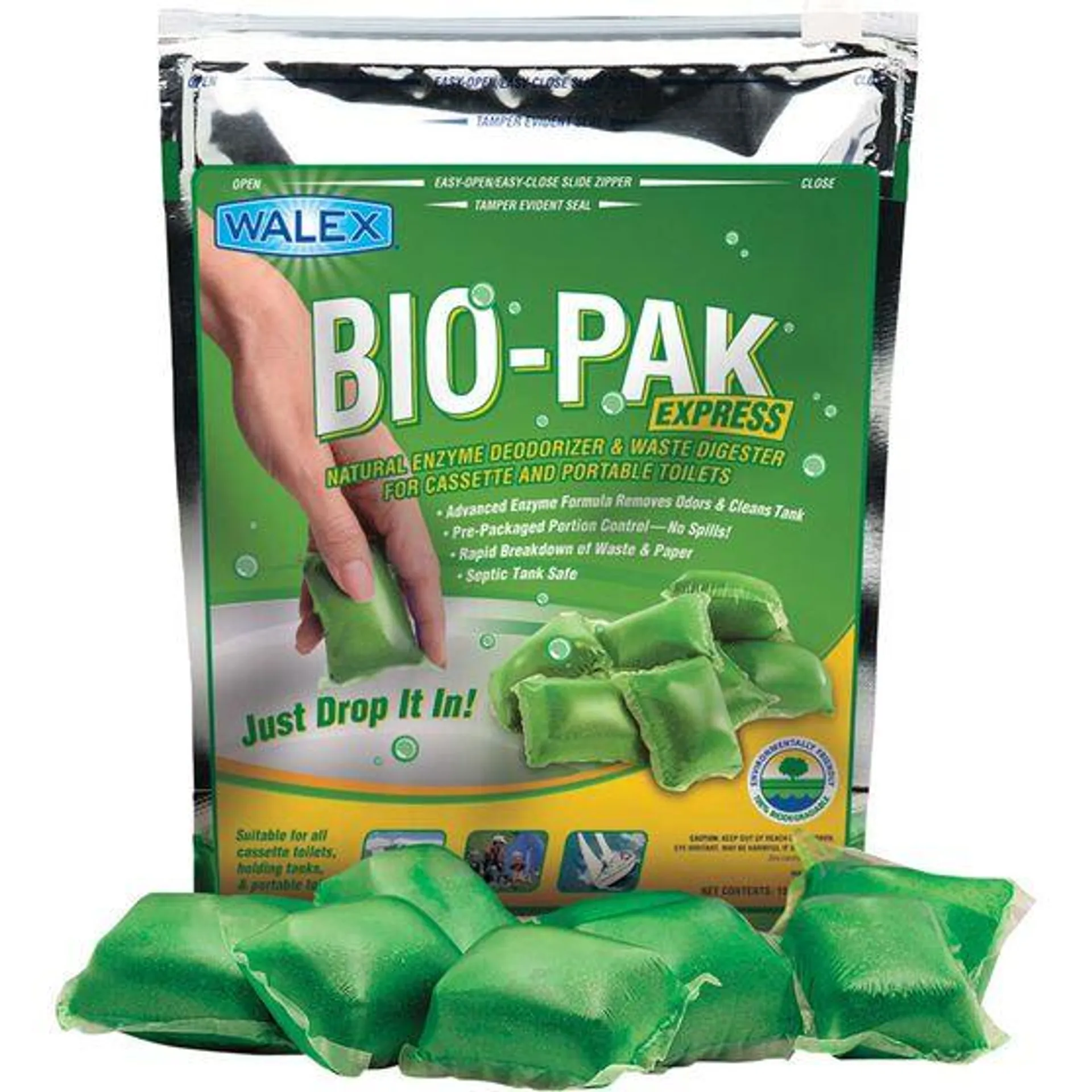 Walex Bio-Pak Toilet Additive Sachets Green Citrus 15 Pack