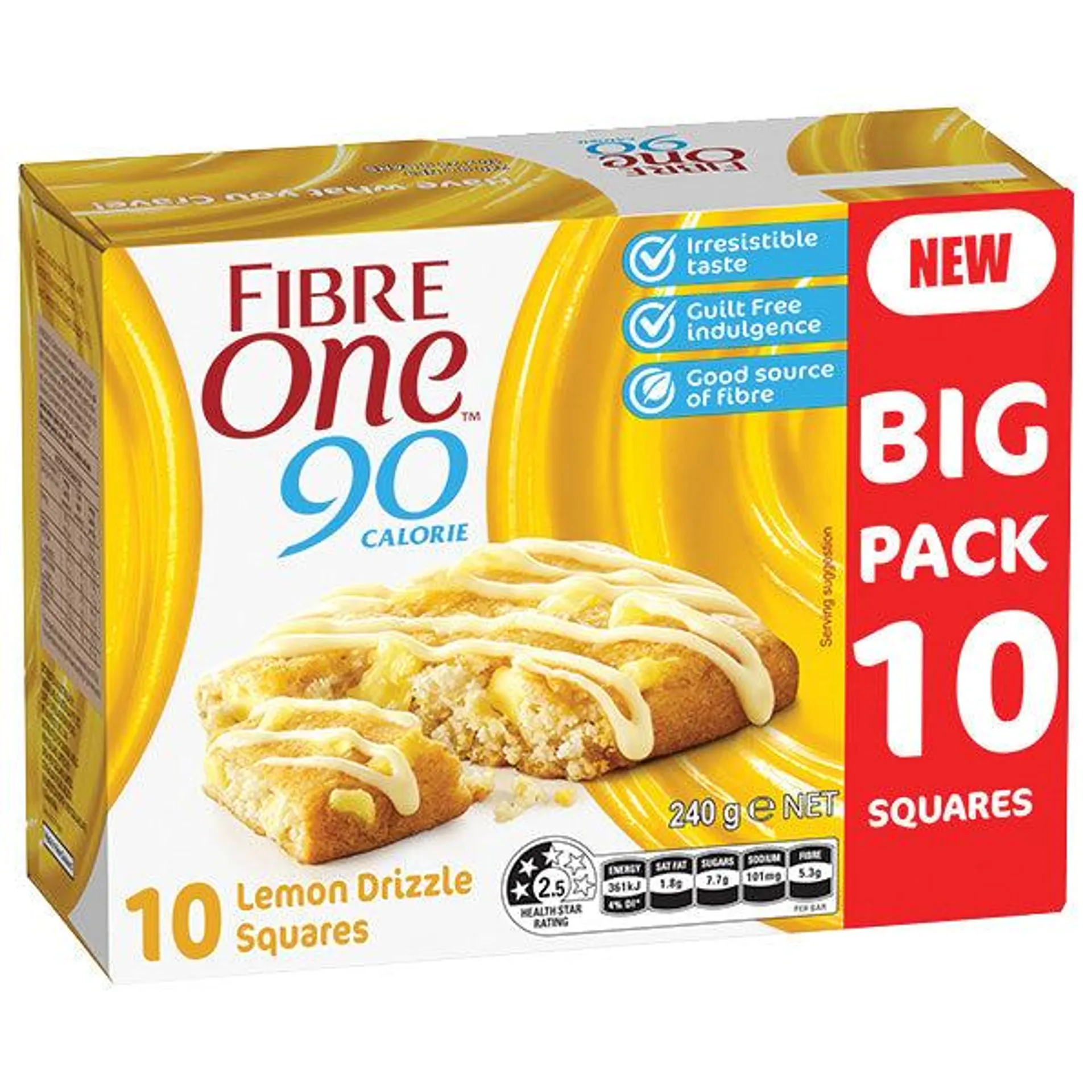 Fibre One Lemon Squares 10pk