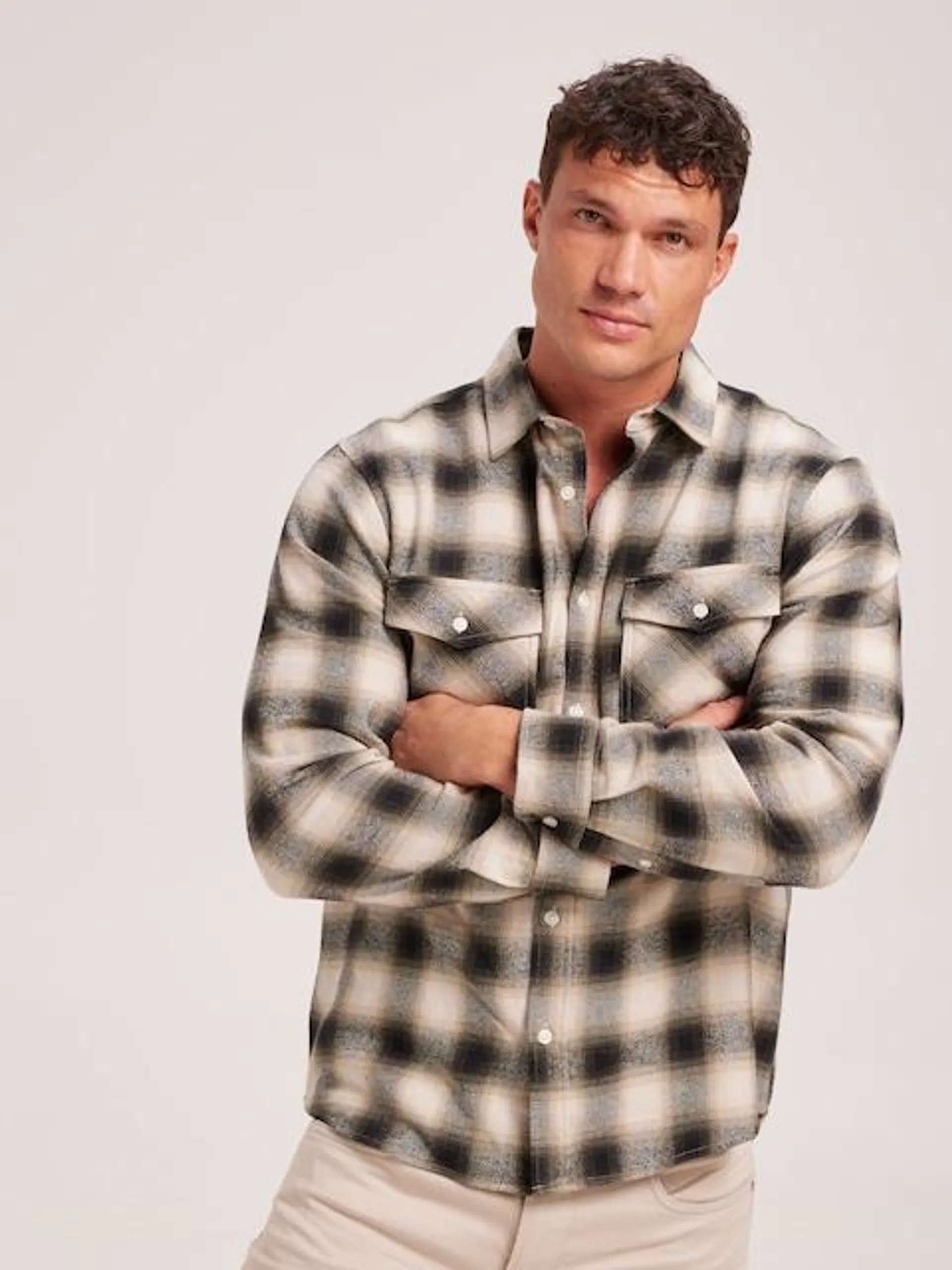 Just Jeans Long Sleeve Overshirt Check