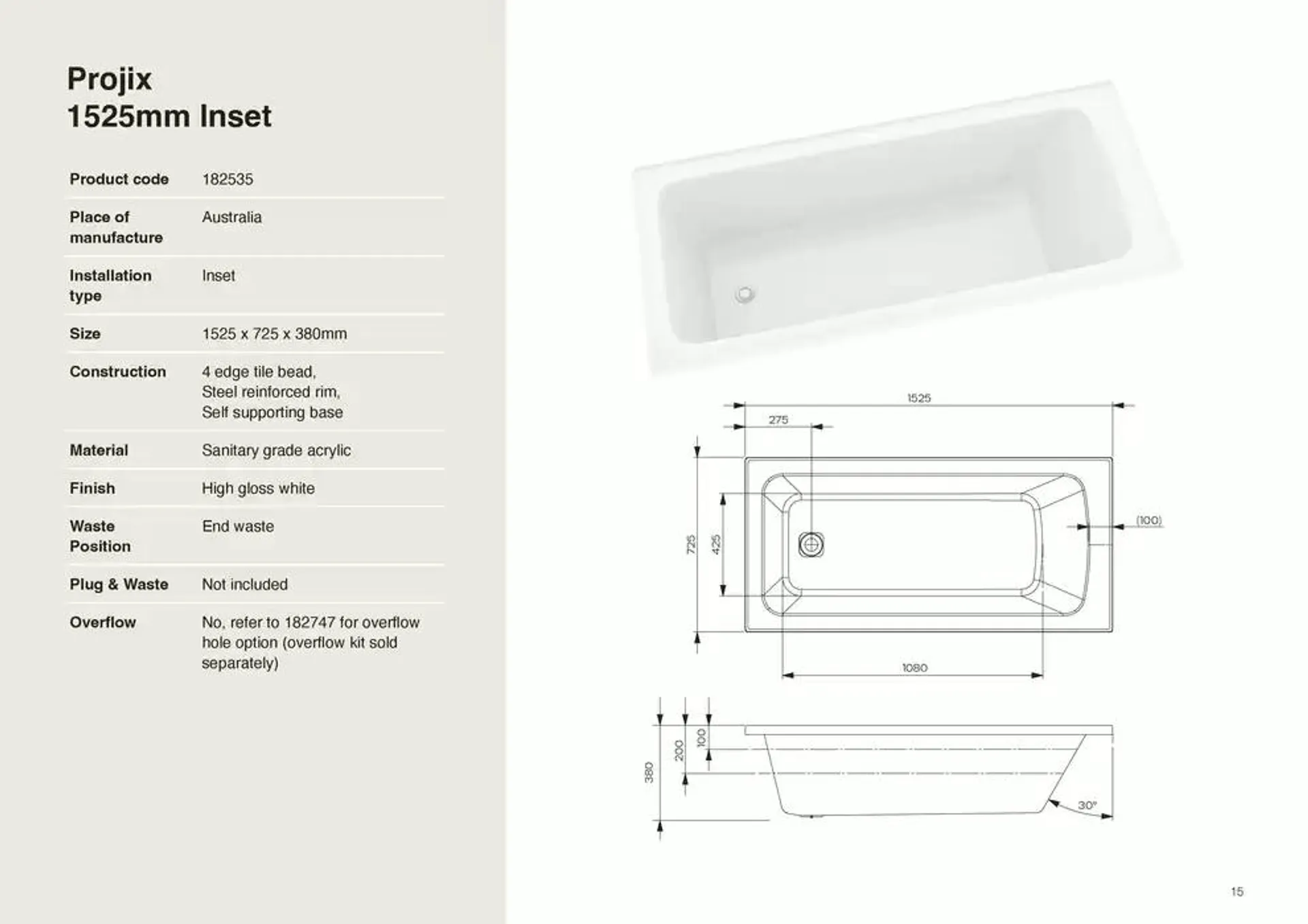 Raymor Brochure Baths 2025 - Catalogue valid from 24 December to 31 January 2025 - page 15