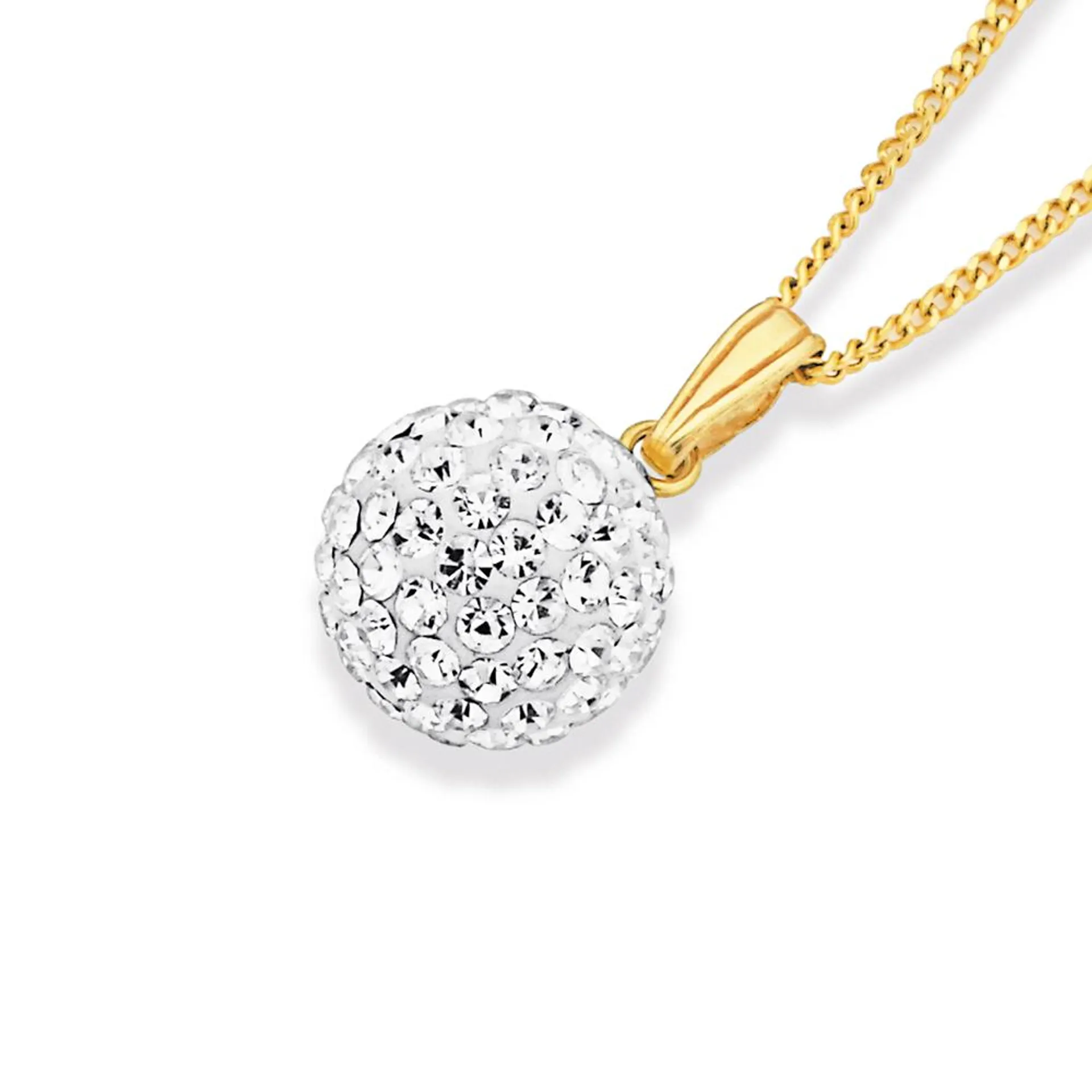 9ct Gold, Crystal Ball Pendant