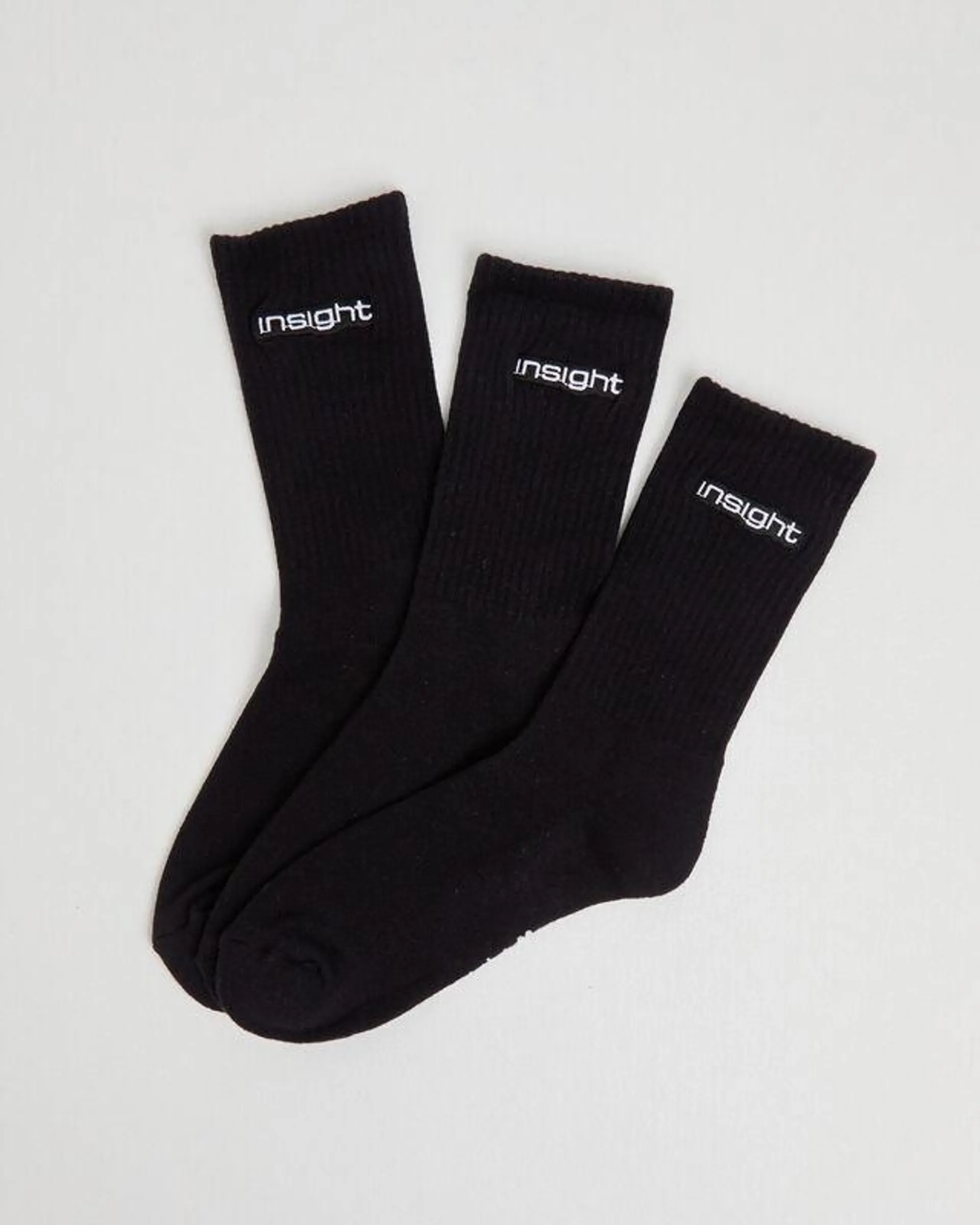 Logo Crew Socks 3 Pack Black