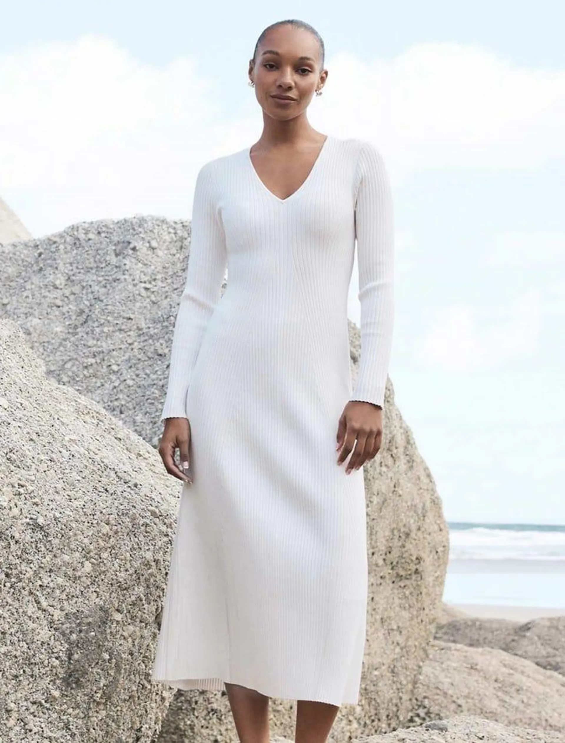 Florence Ribbed Midi Dress