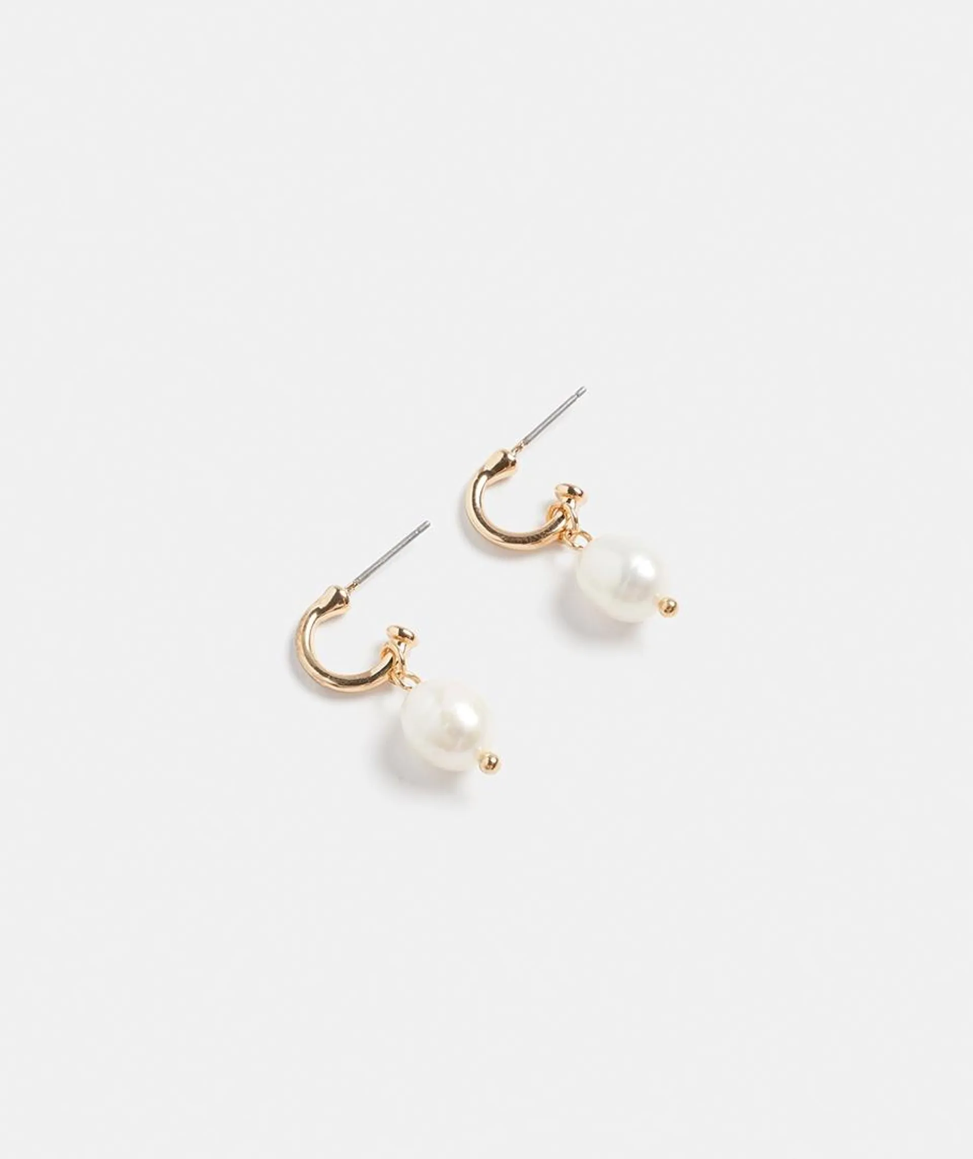 Pearl Huggie Earrings