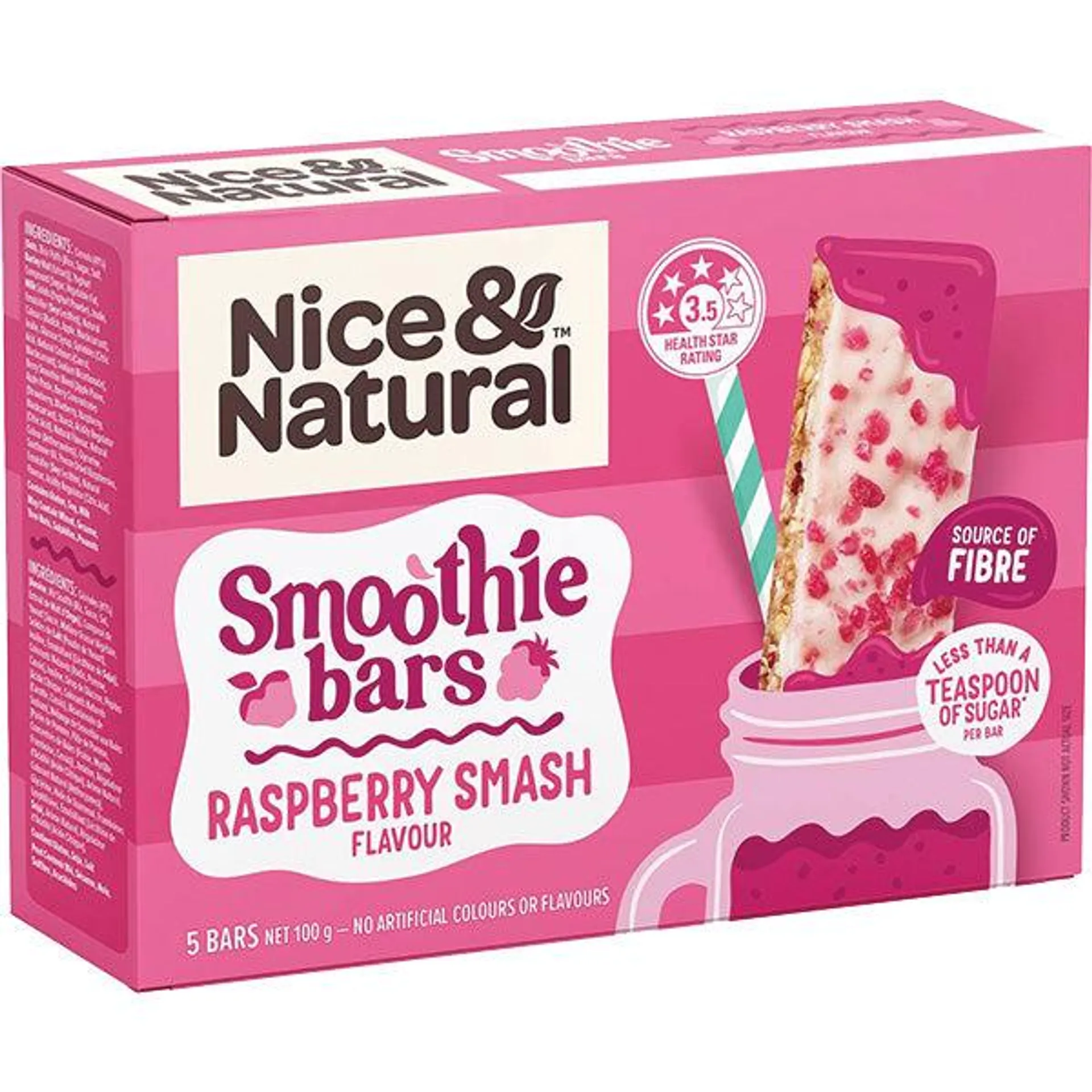 Nice & Natural Smoothie Bars Raspberry 5pk