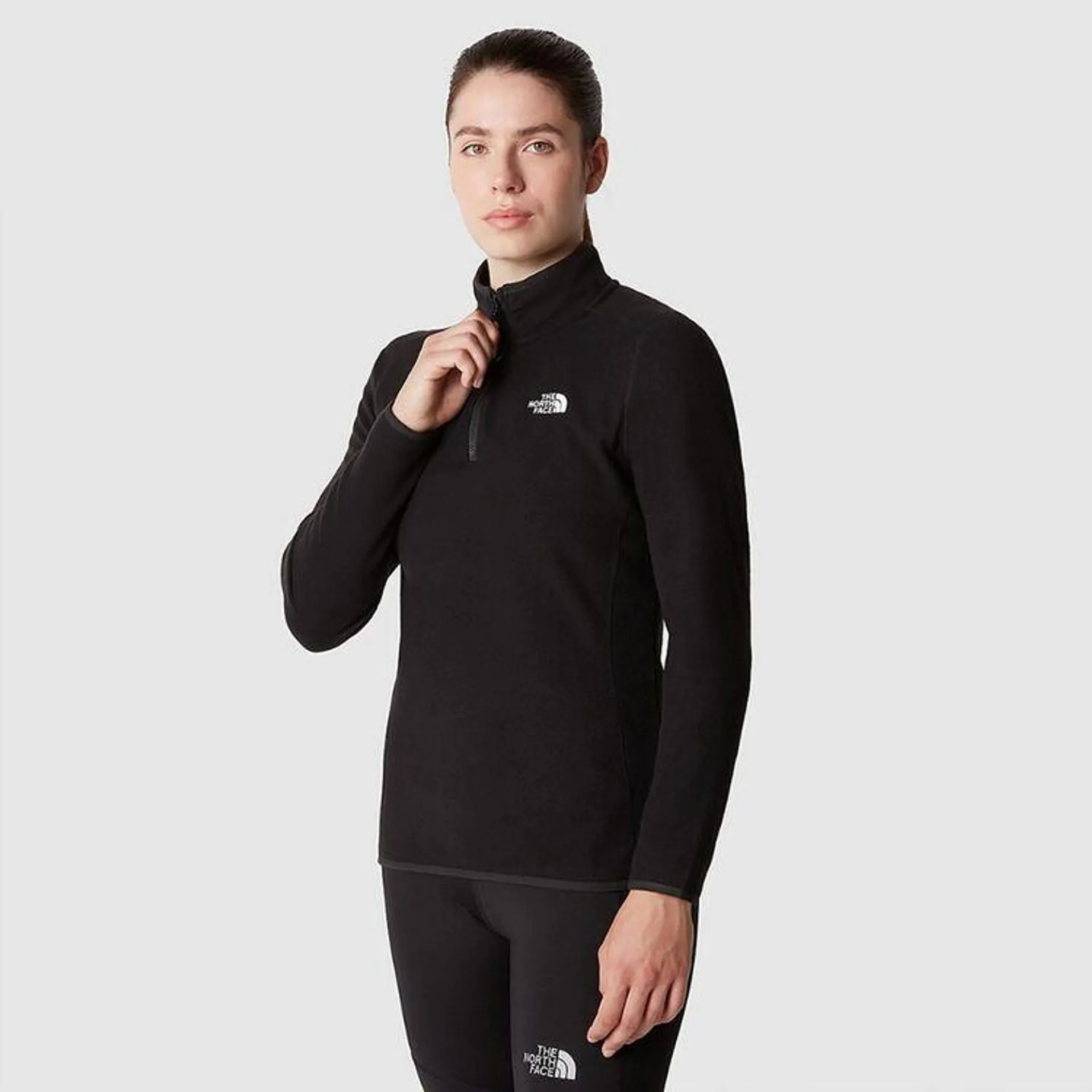 The North Face Women's 100 Glacier Quarter Zip Fleece TNF Black