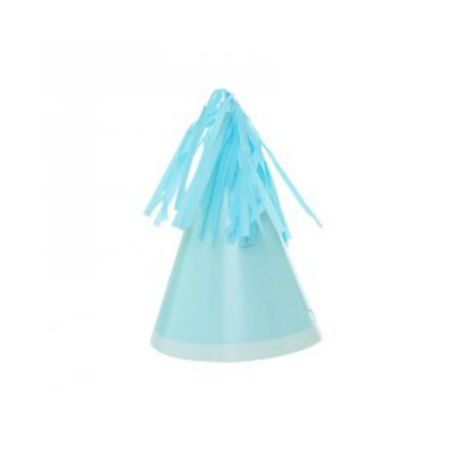 Party Hat With Paper Tassel Pastel Blue Pk 10