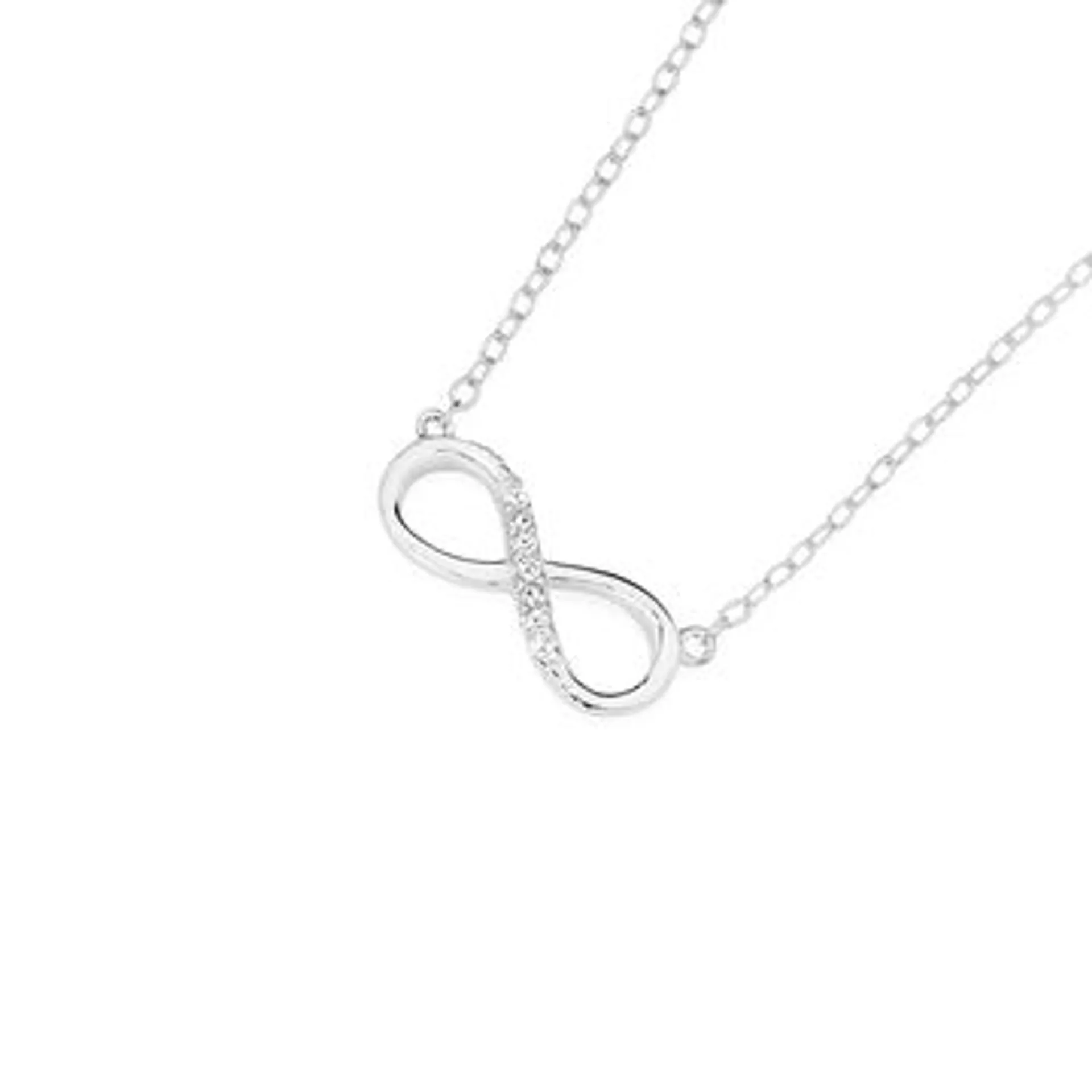 Silver CZ Infinity Necklet