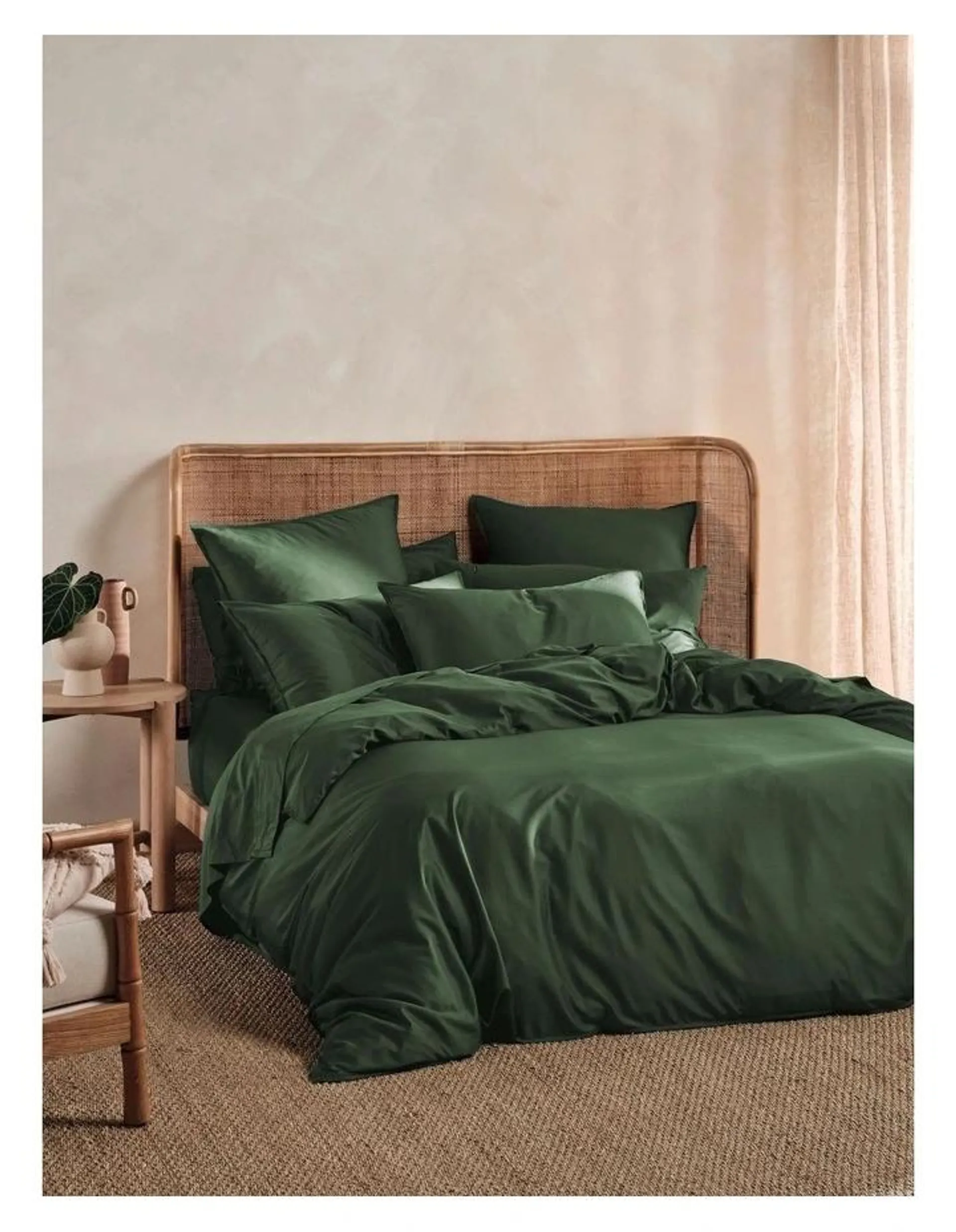 Linen House 400TC Bamboo Cotton Nara Quilt Cover Set in Forest