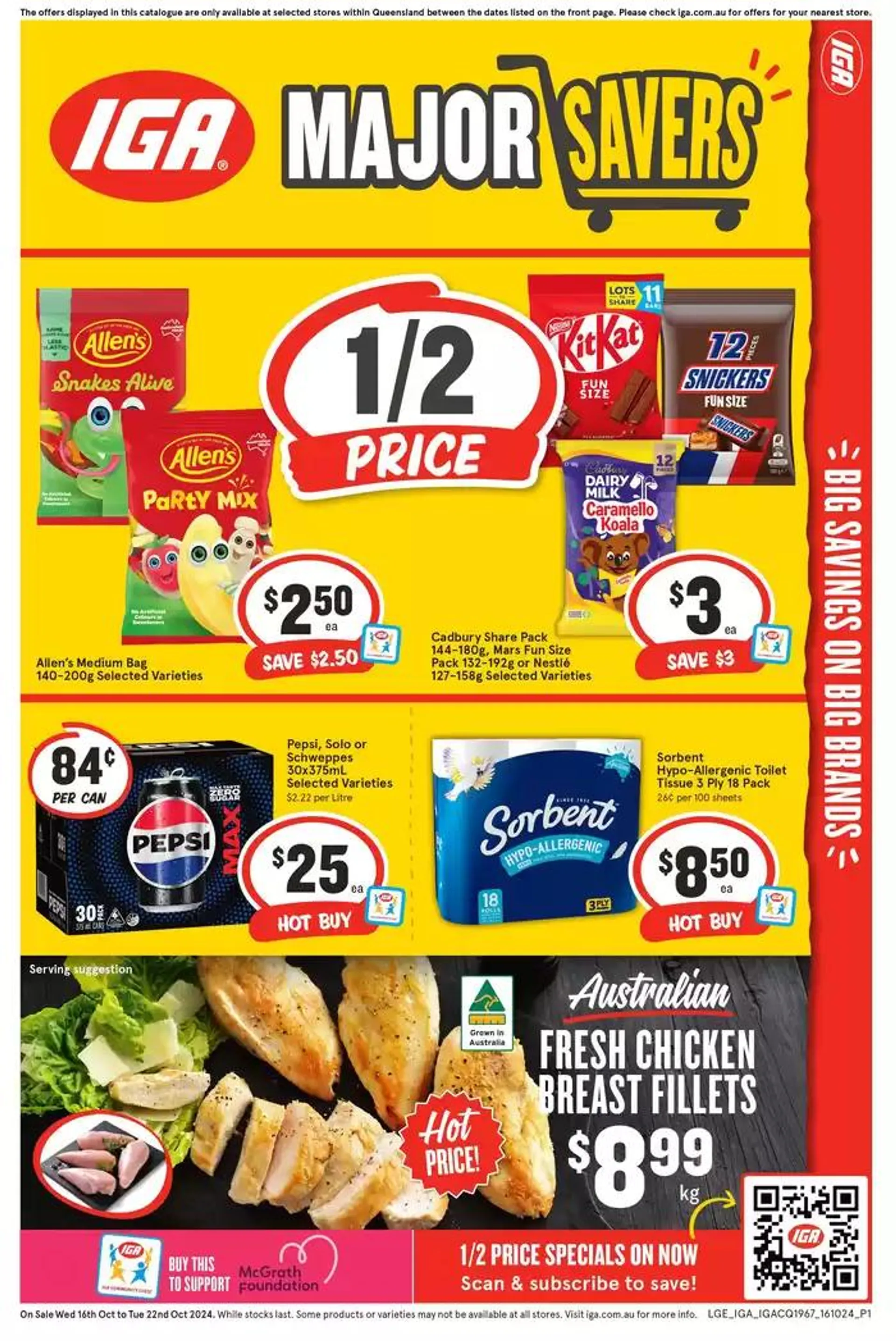 IGA - 1/2 Price - 16/10 - Catalogue valid from 16 October to 22 October 2024 - page 1