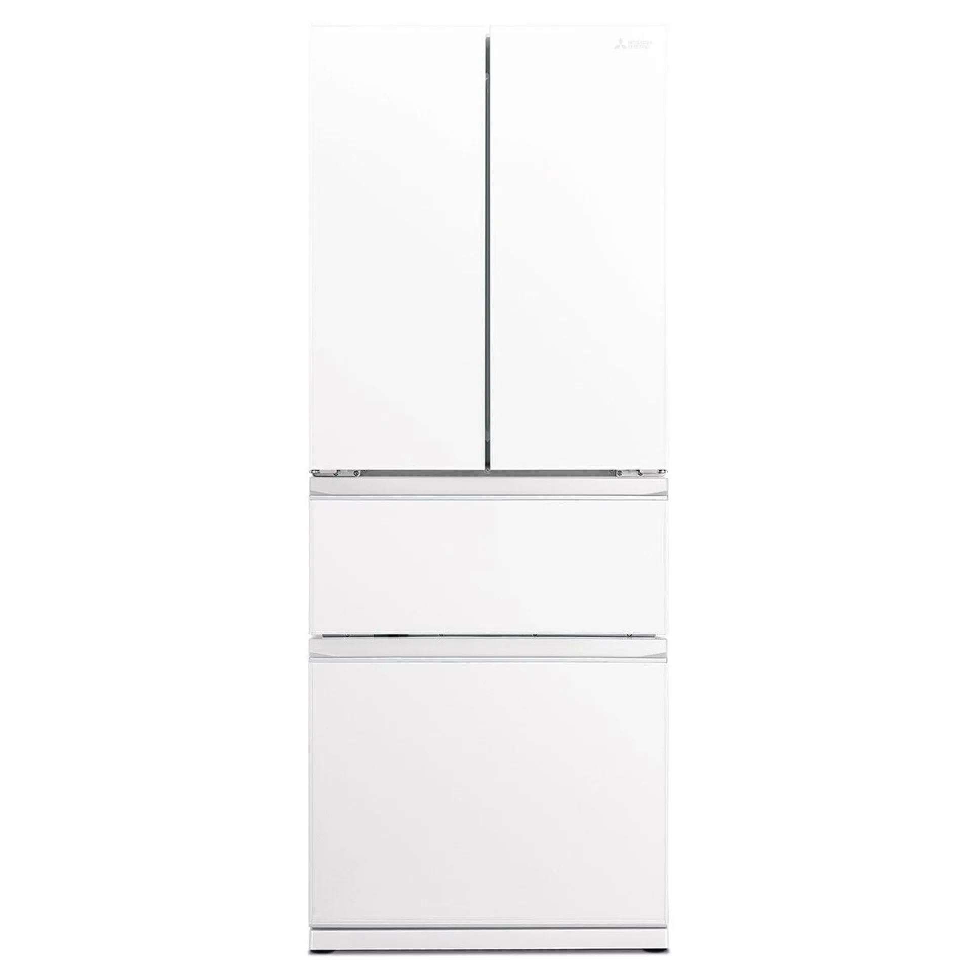 Mitsubishi Electric LX Series 442L French Door Glass Refrigerator Glacier White MR-LX442EX-GWH-A