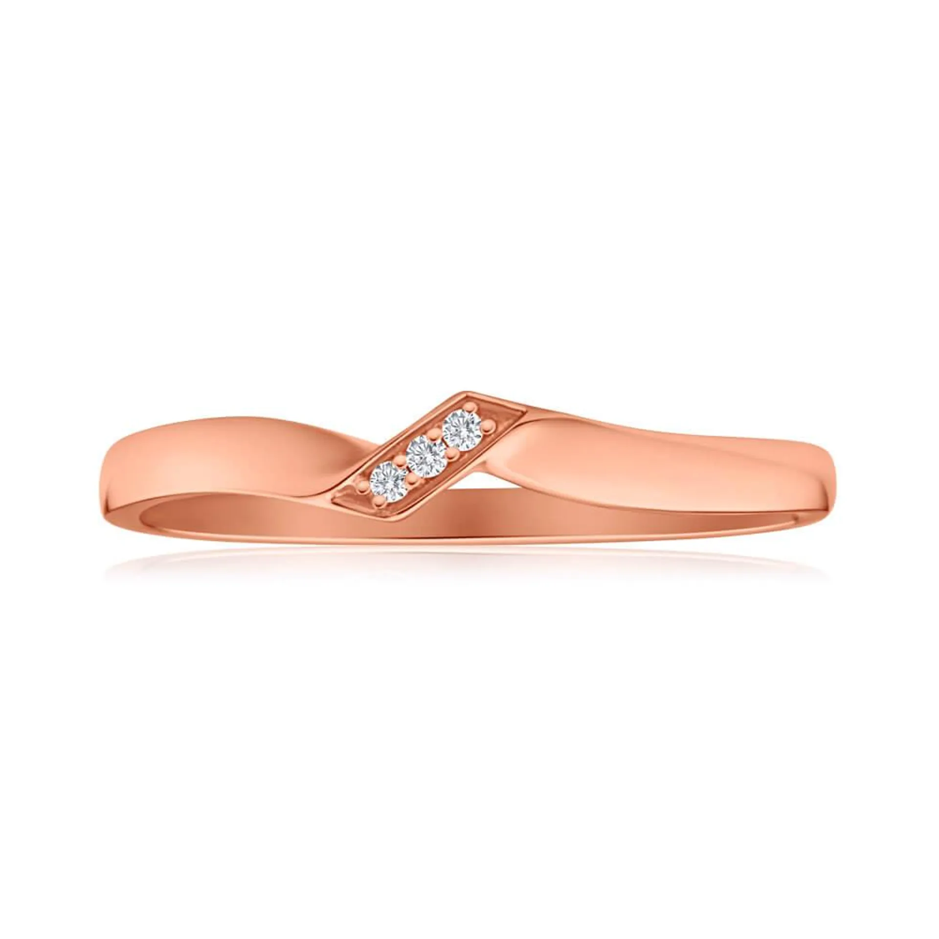 9ct Rose Gold Diamond Ring