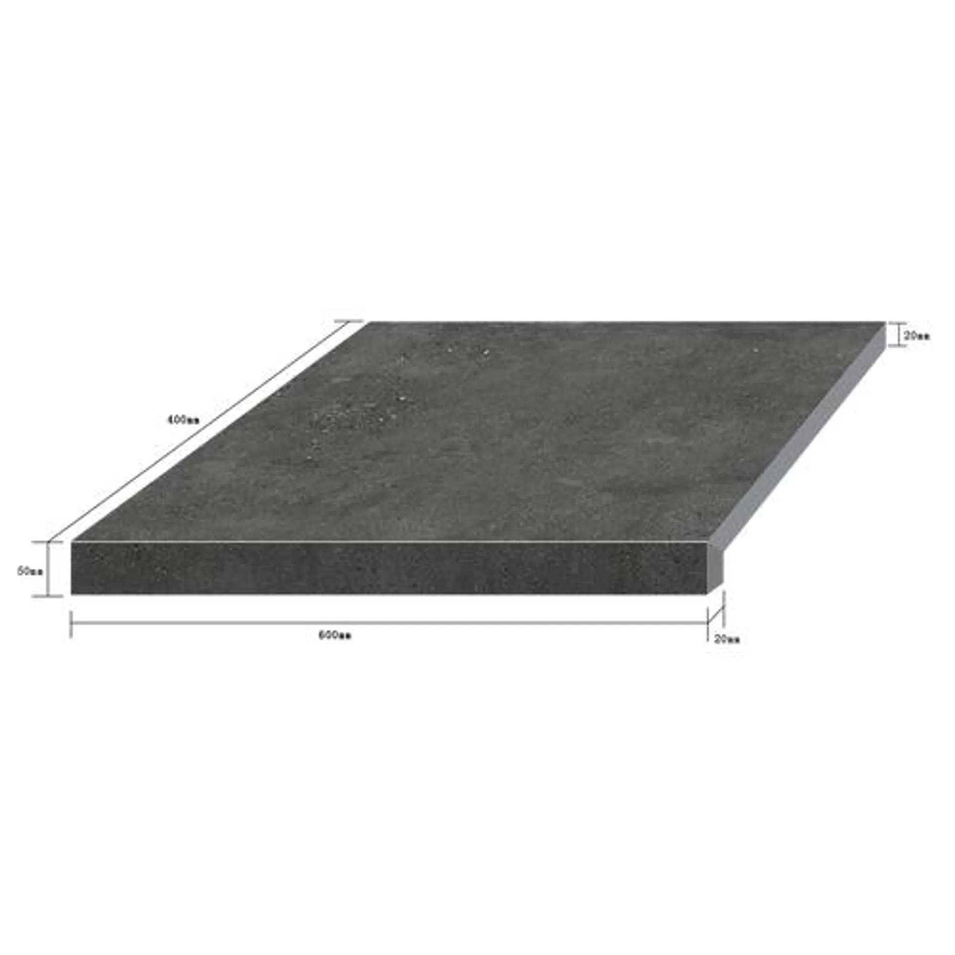 Rome Graphite Textured L Coping 50mm Drop (Pkt of 2)