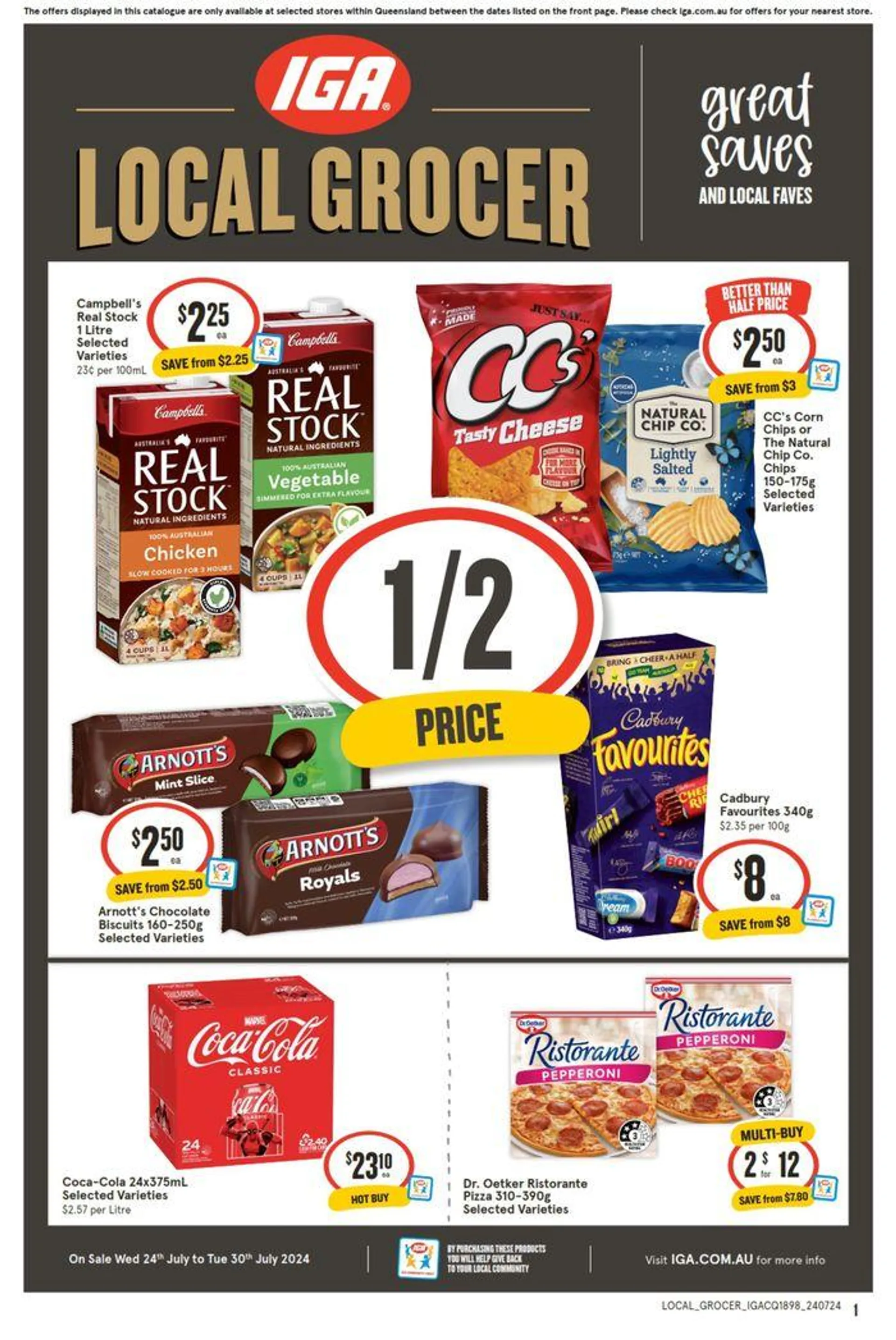 IGA - 1/2 Price - 17/07 - Catalogue valid from 24 July to 30 July 2024 - page 1