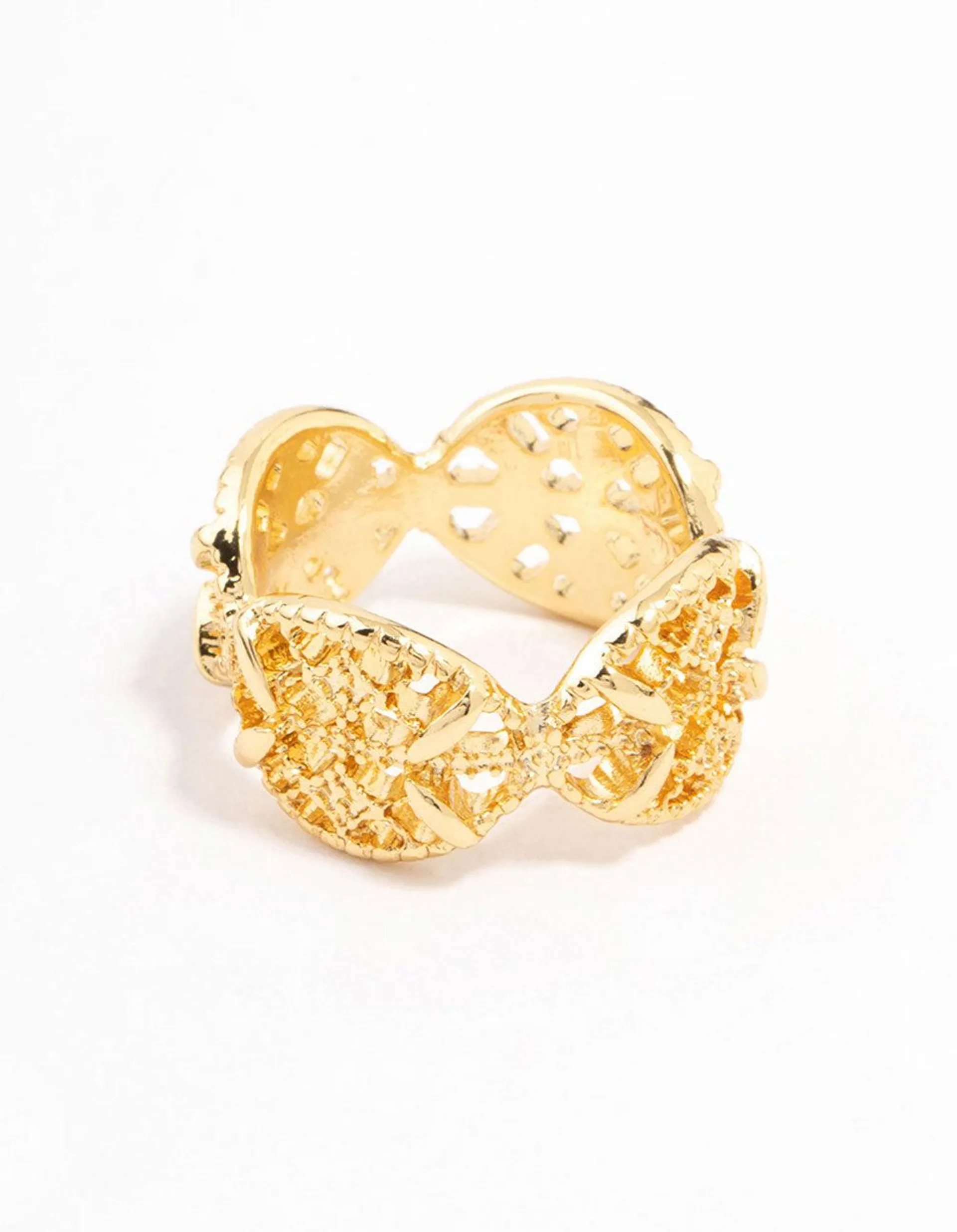 Gold Plated Filigree Oval Band Ring