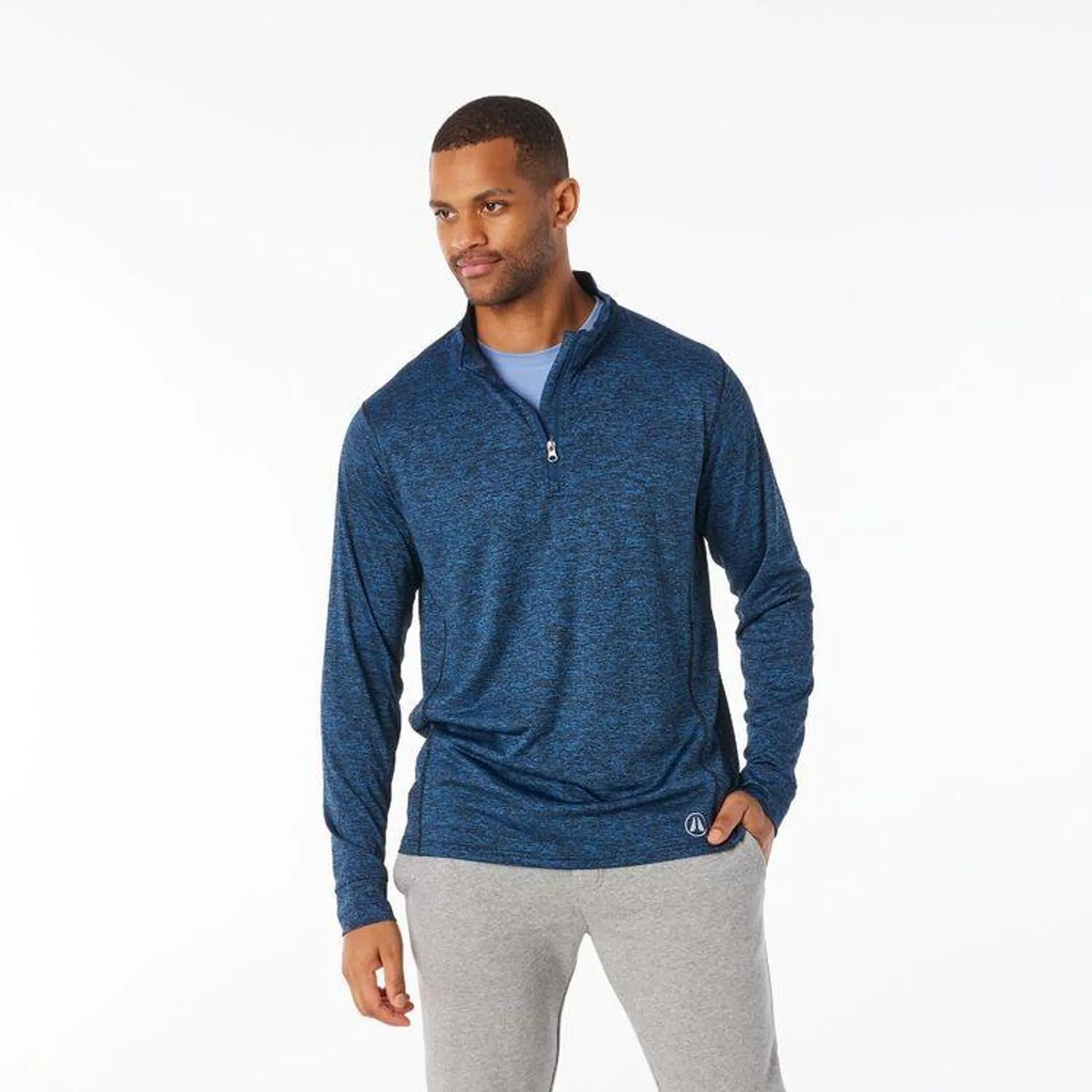 NMA Men's Quick Dry 1/4 Zip Long Sleeve Tee Navy