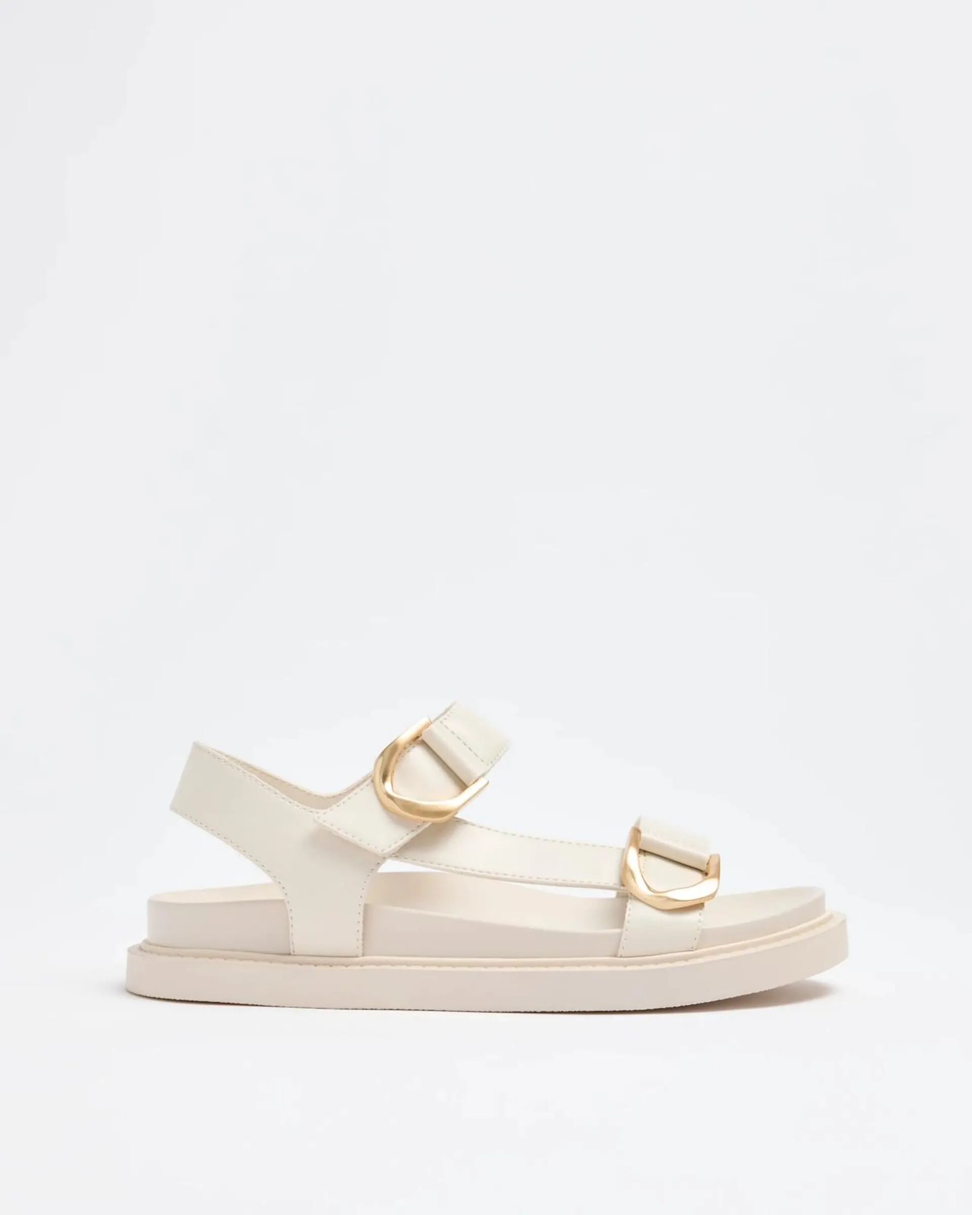 Womens Chunky Buckle Moulded Slide - Maxine - Off White