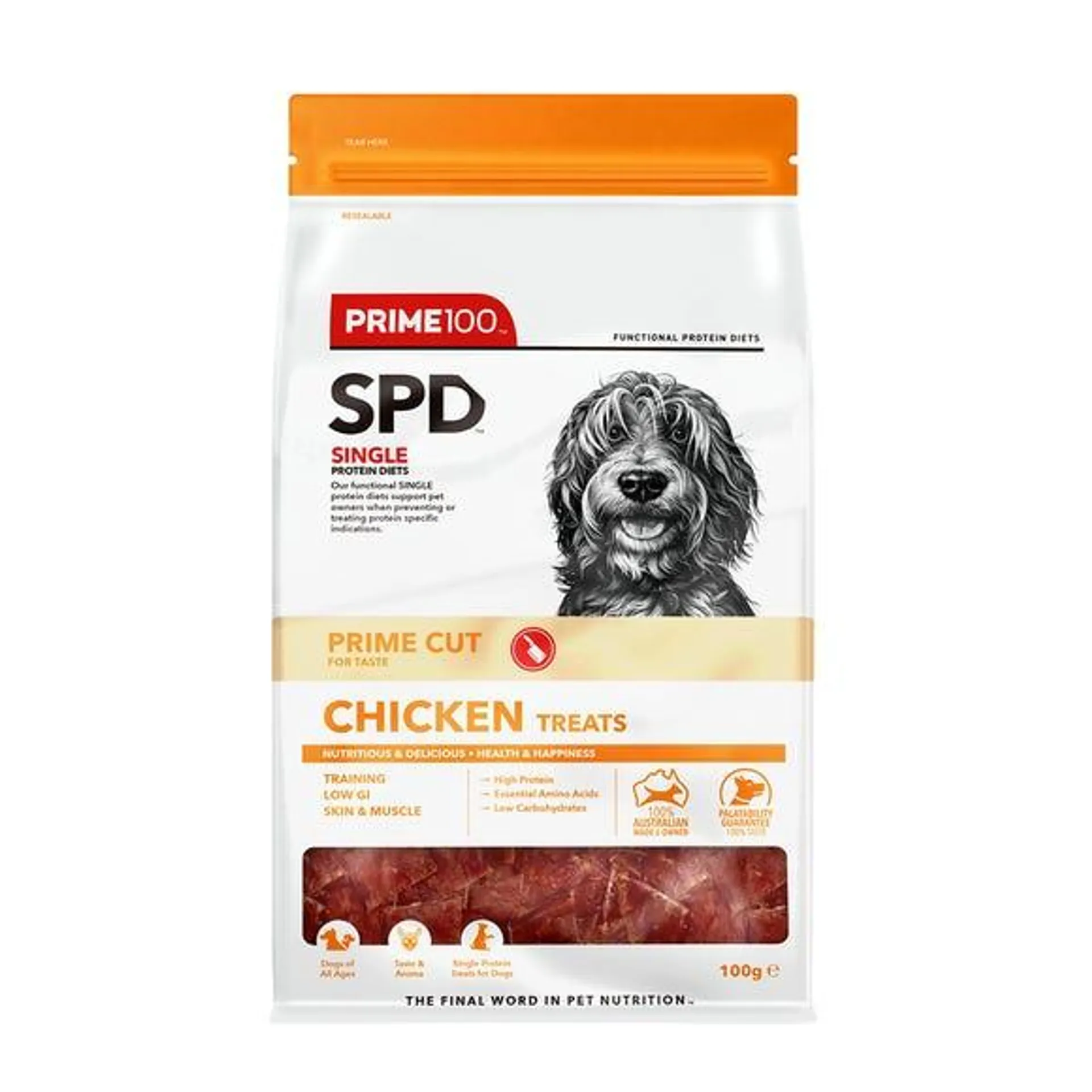 PRIME100 SPD Prime Cut Chicken Treats 100g