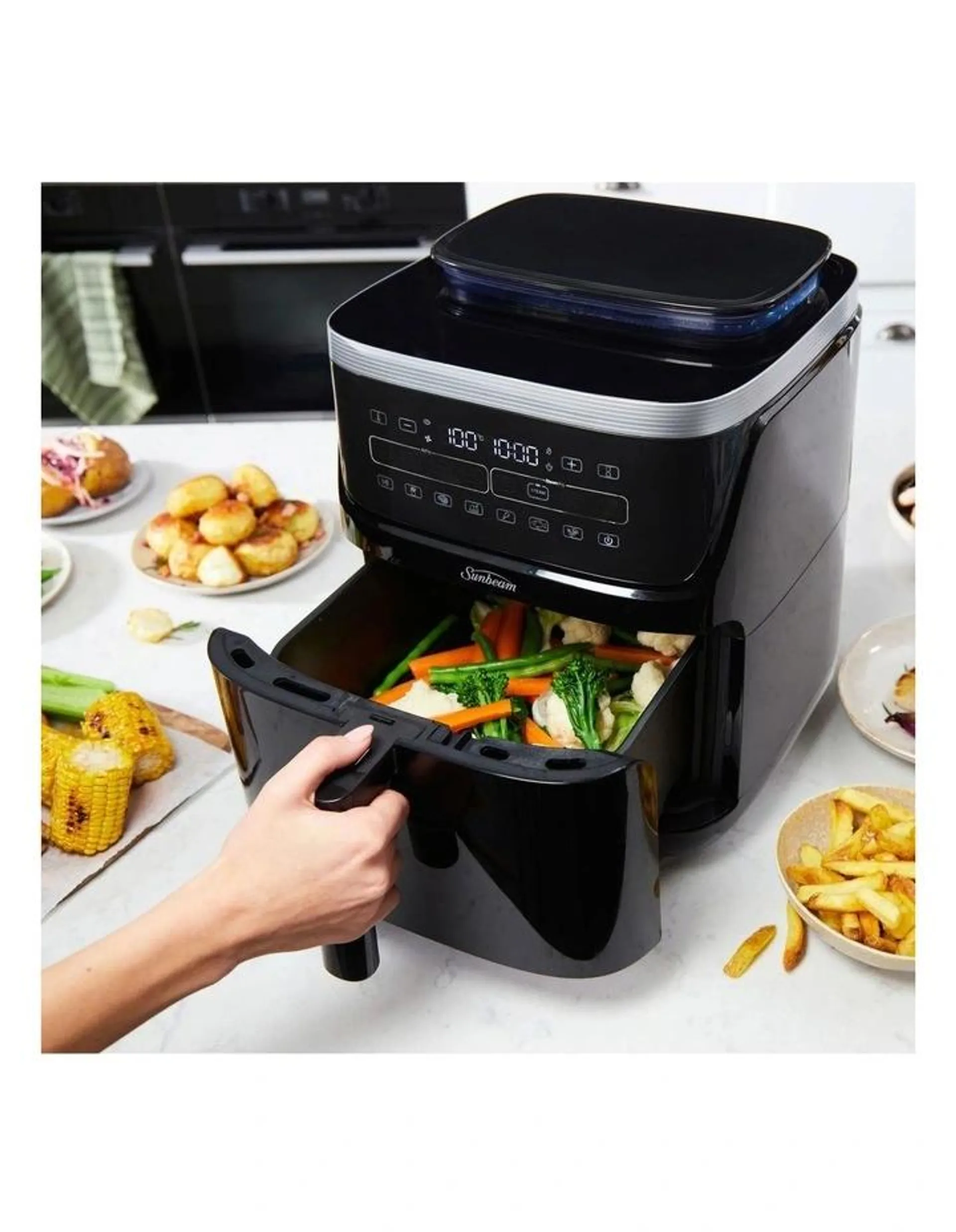 SteamFry Air Fryer Steam 7L AFP4600BK in Black