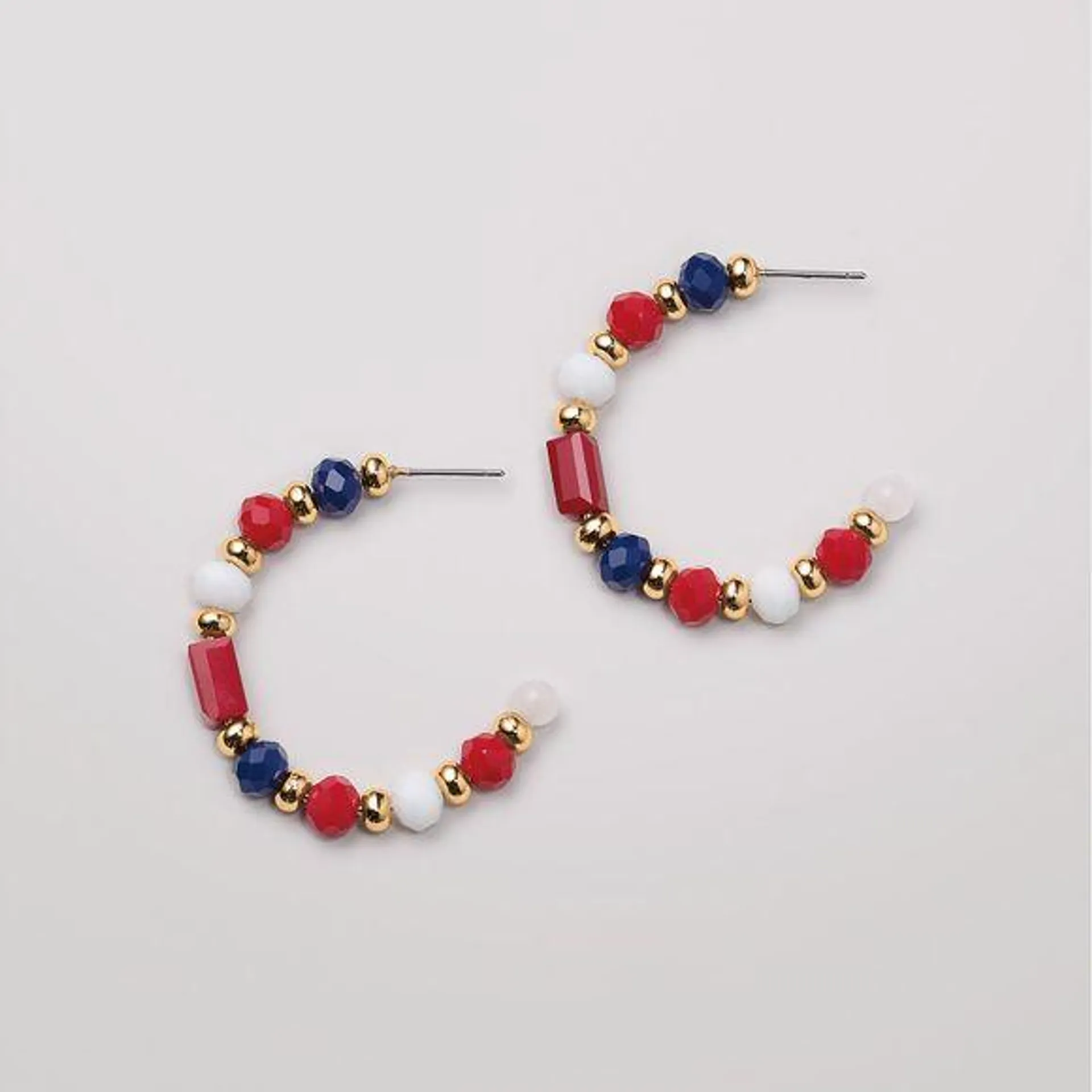 Summer Americana Hoop Earrings